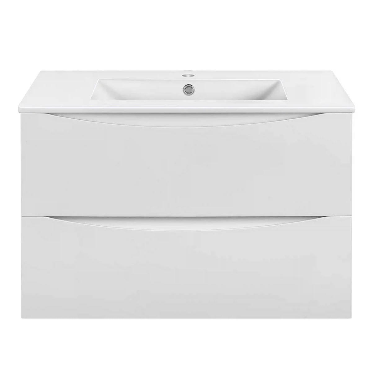 Изображение товара Подвесная тумба под раковину Vincea Mia Slim 800 белая с двумя ящиками