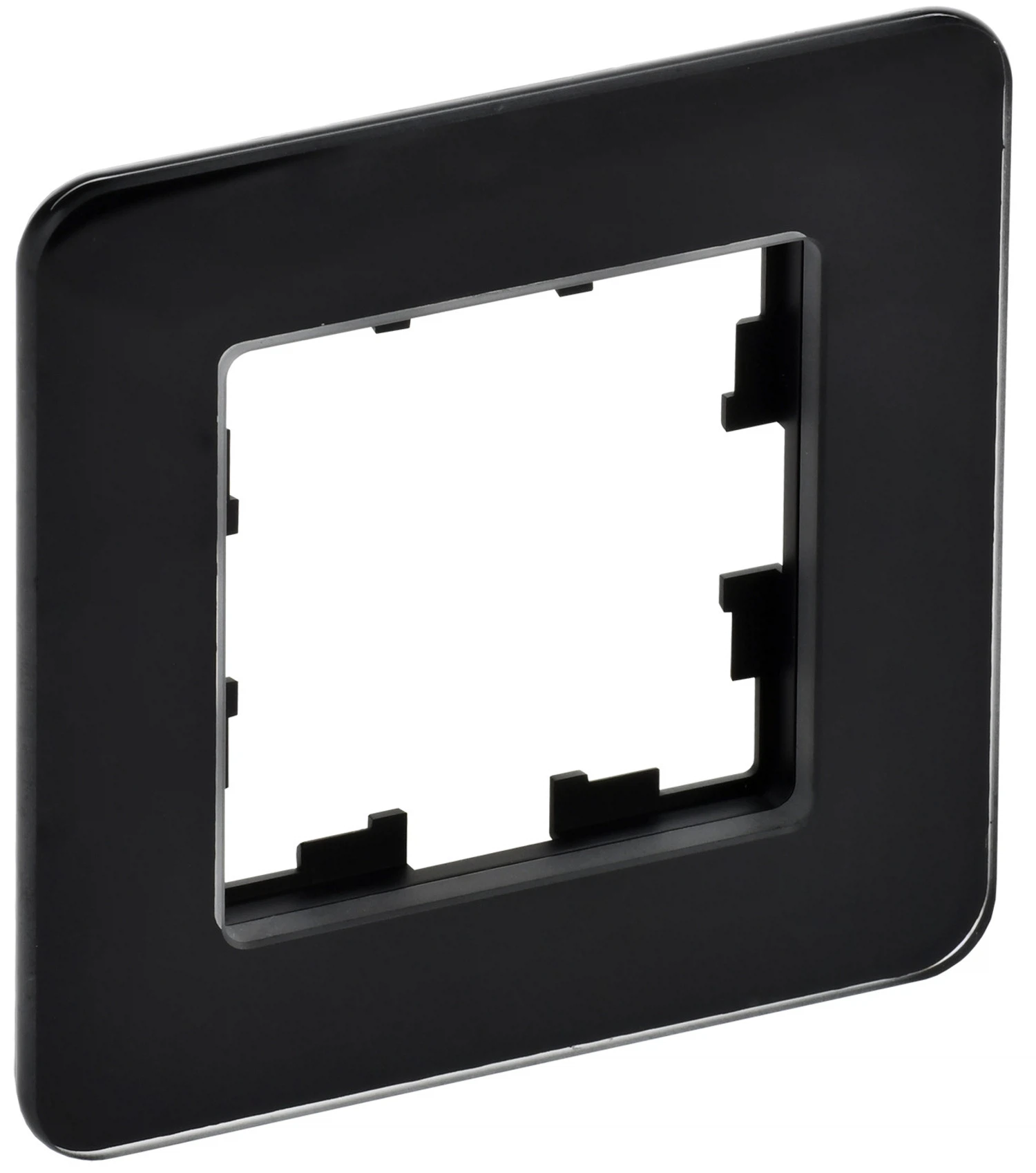 Изображение товара Рамка IEK BRITE DECOR Черный матовый стекло скругл.угол 1-мест. РУ-1-2-Бр RE.