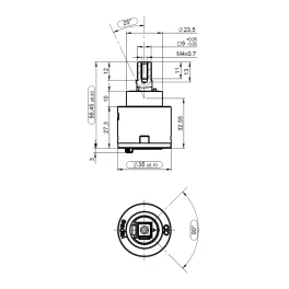 LM8503P-BL Картридж SEDAL с керамическими пластинами д.35мм,короткий, блистер