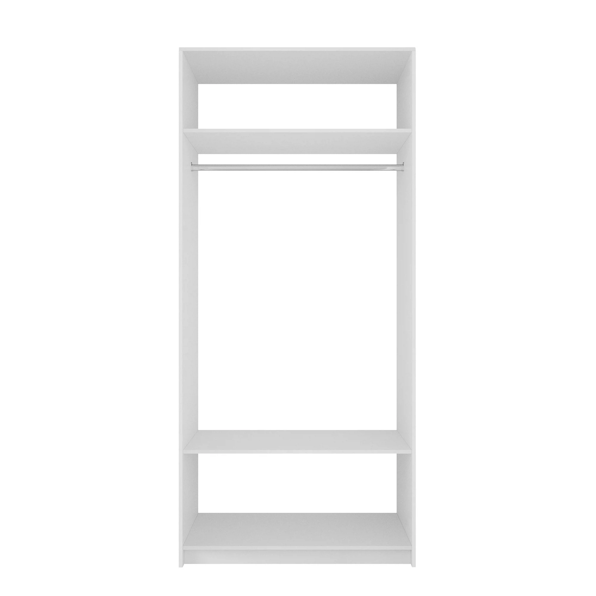 Изображение товара Модуль прямой белого цвета для гардеробной Е1 101x51x220 см