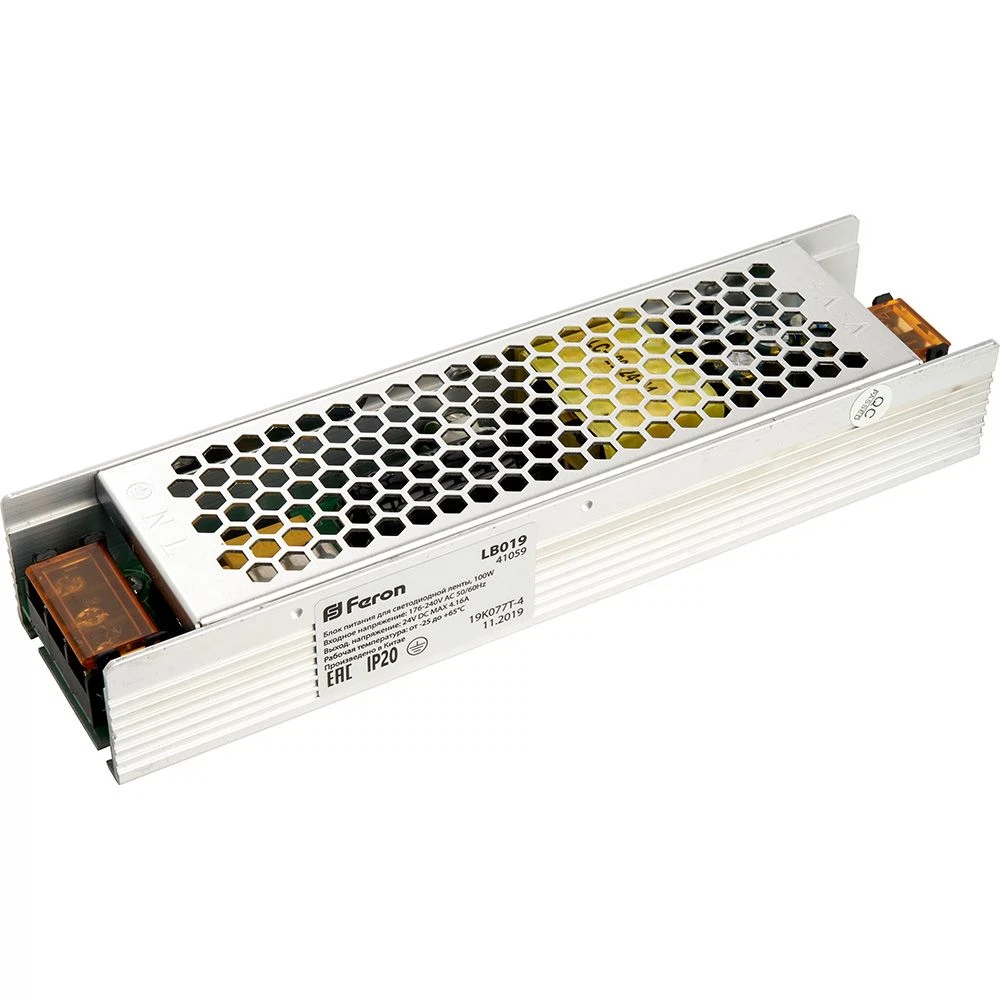 Изображение товара Трансформатор электронный для светодиодной ленты 100W 24V (драйвер), LB019