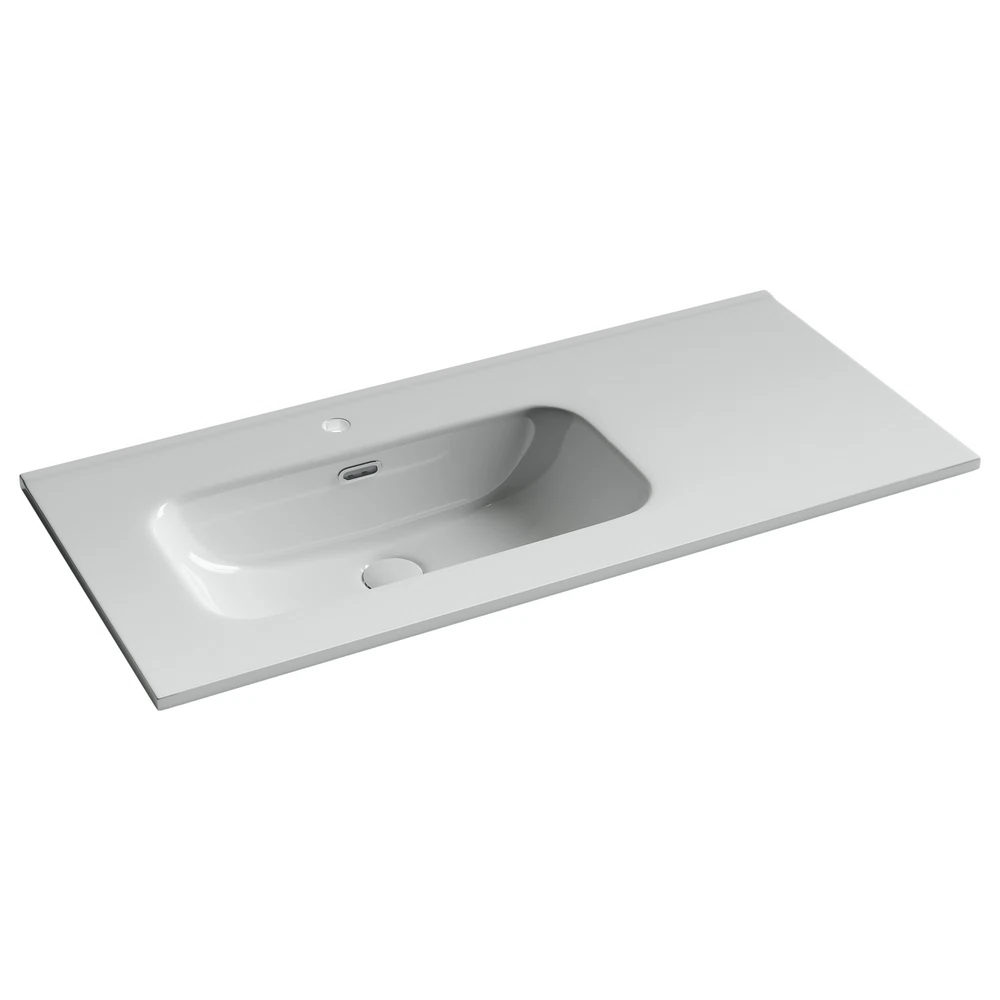 Изображение товара Раковина накладная мебельная CERAMICANOVA Element чаша слева с отверстием под смеситель 1010x465x180 мм цвет белый CN7003L