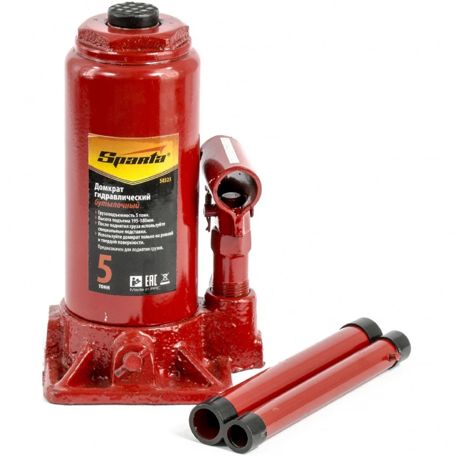 Изображение товара Гидравлический бутылочный домкрат Sparta 50323, 5 т, до 380 мм