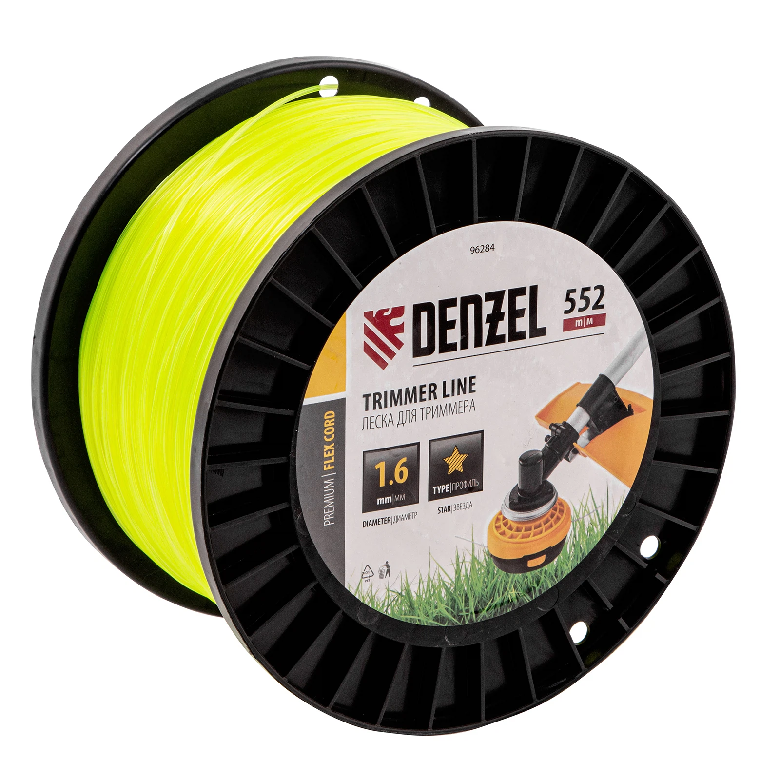 Изображение товара Леска для триммера Denzel FLEX CORD 96284, 1.6 мм, 552 м