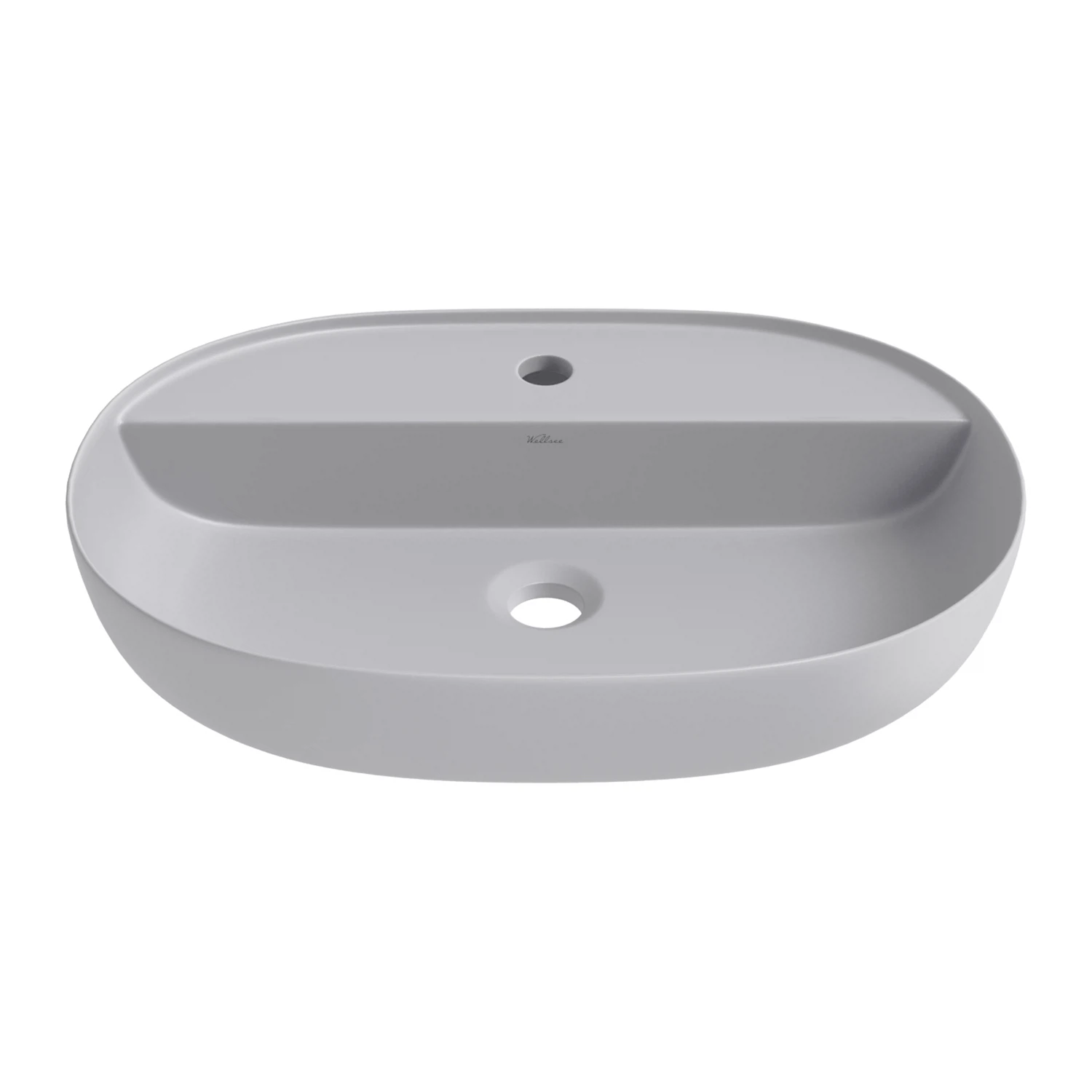 Изображение товара Накладная раковина для ванной Wellsee Chic Riviera овальная, 60х41 см, серый фарфор