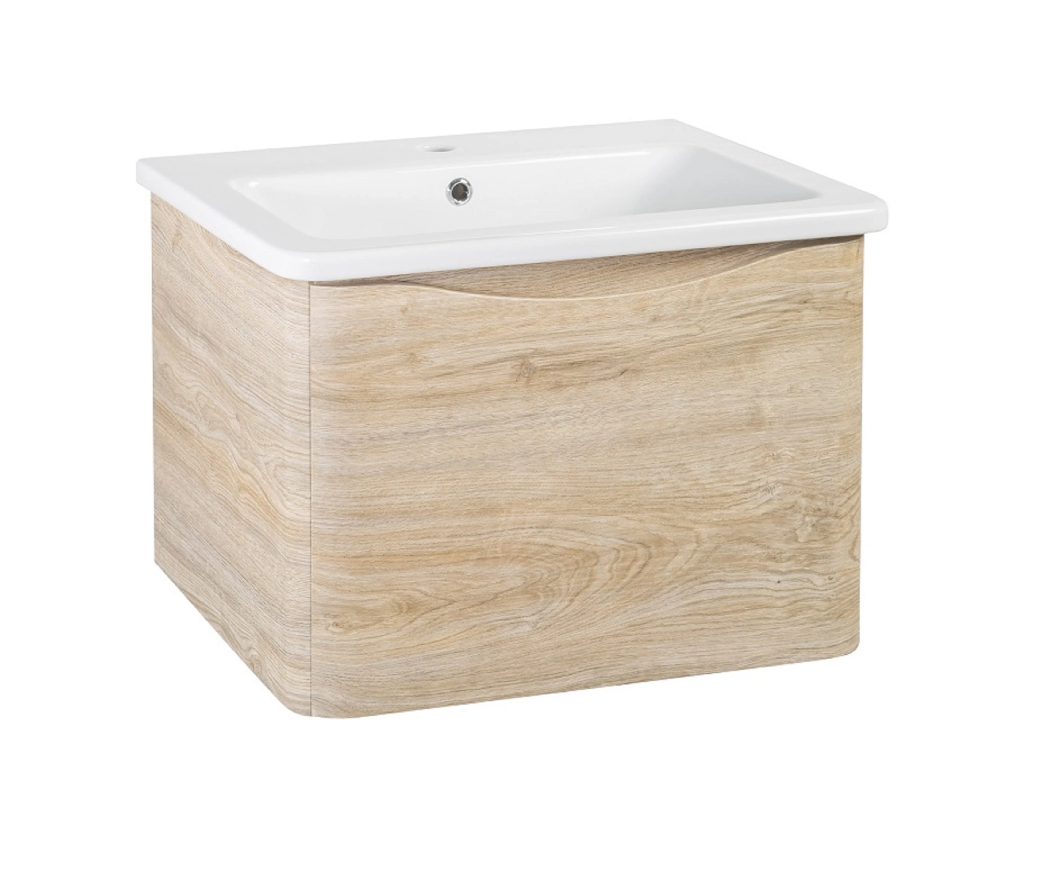 Изображение товара Тумба под раковину Runo Тоскана 60 светлое дерево, подвесная, современный дизайн