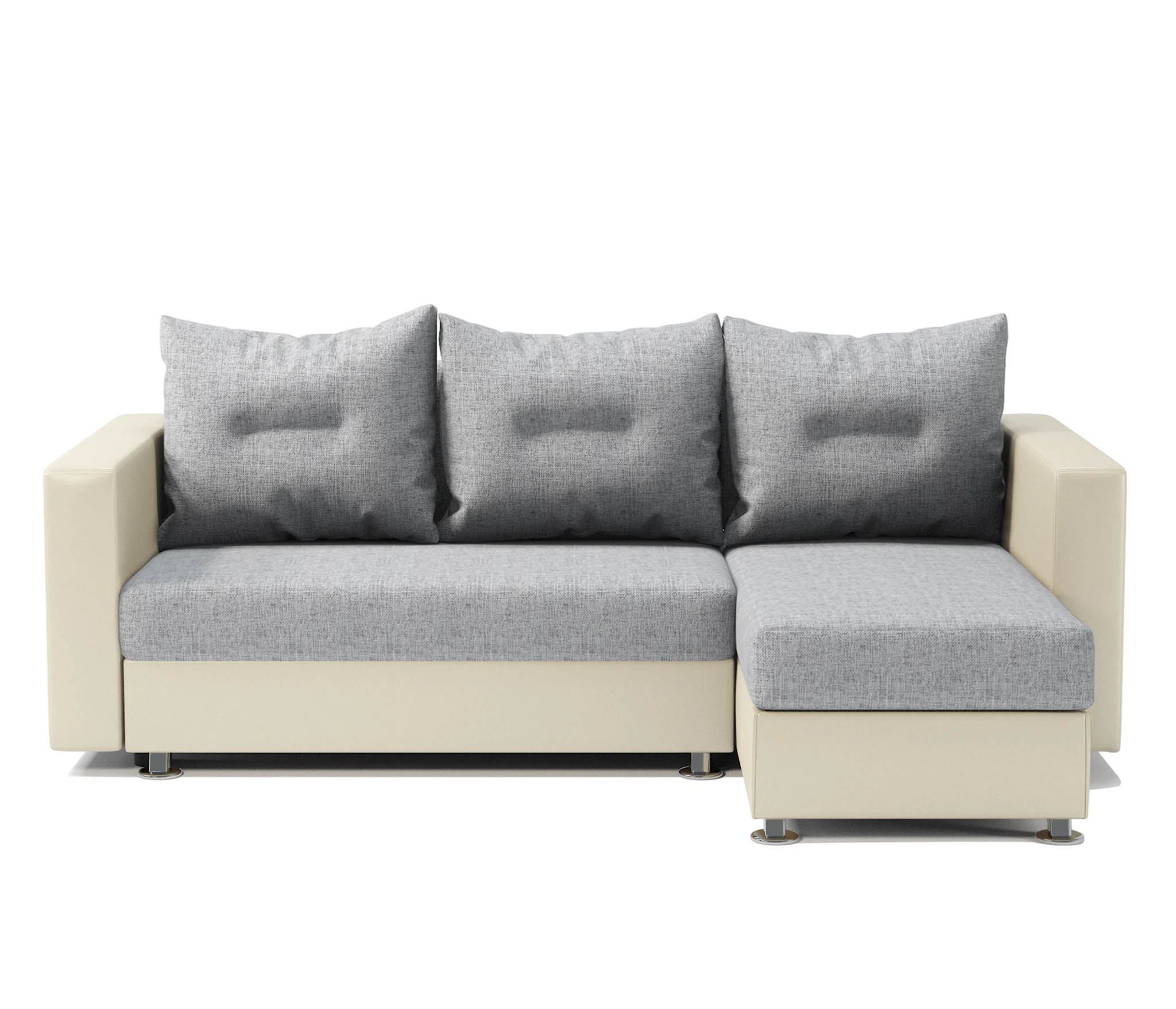 Изображение товара Угловой диван Ария из экокожи и шенилла с ящиком для белья