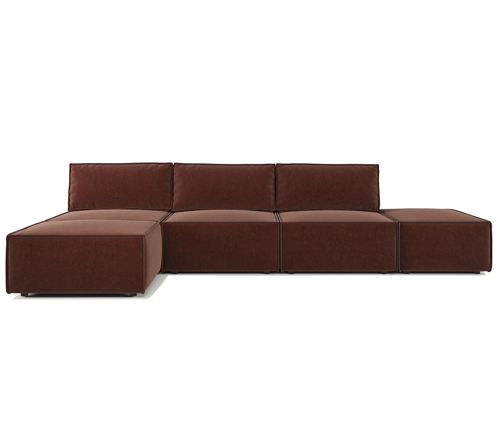 Изображение товара Угловой диван модульный Гамма 25 Лонг, велюр Дрим шоколад