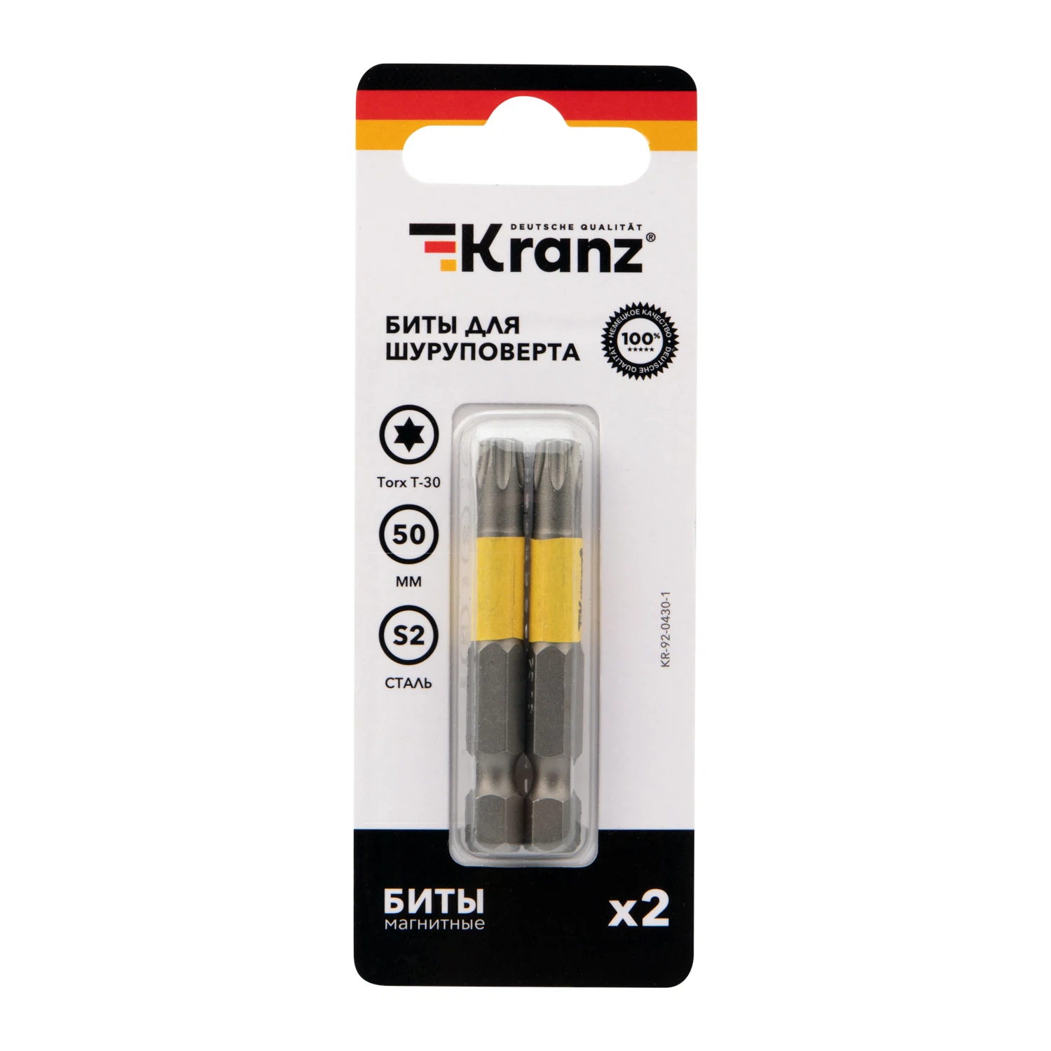 Изображение товара Бита для шуруповерта Torx T30х50 мм Kranz
