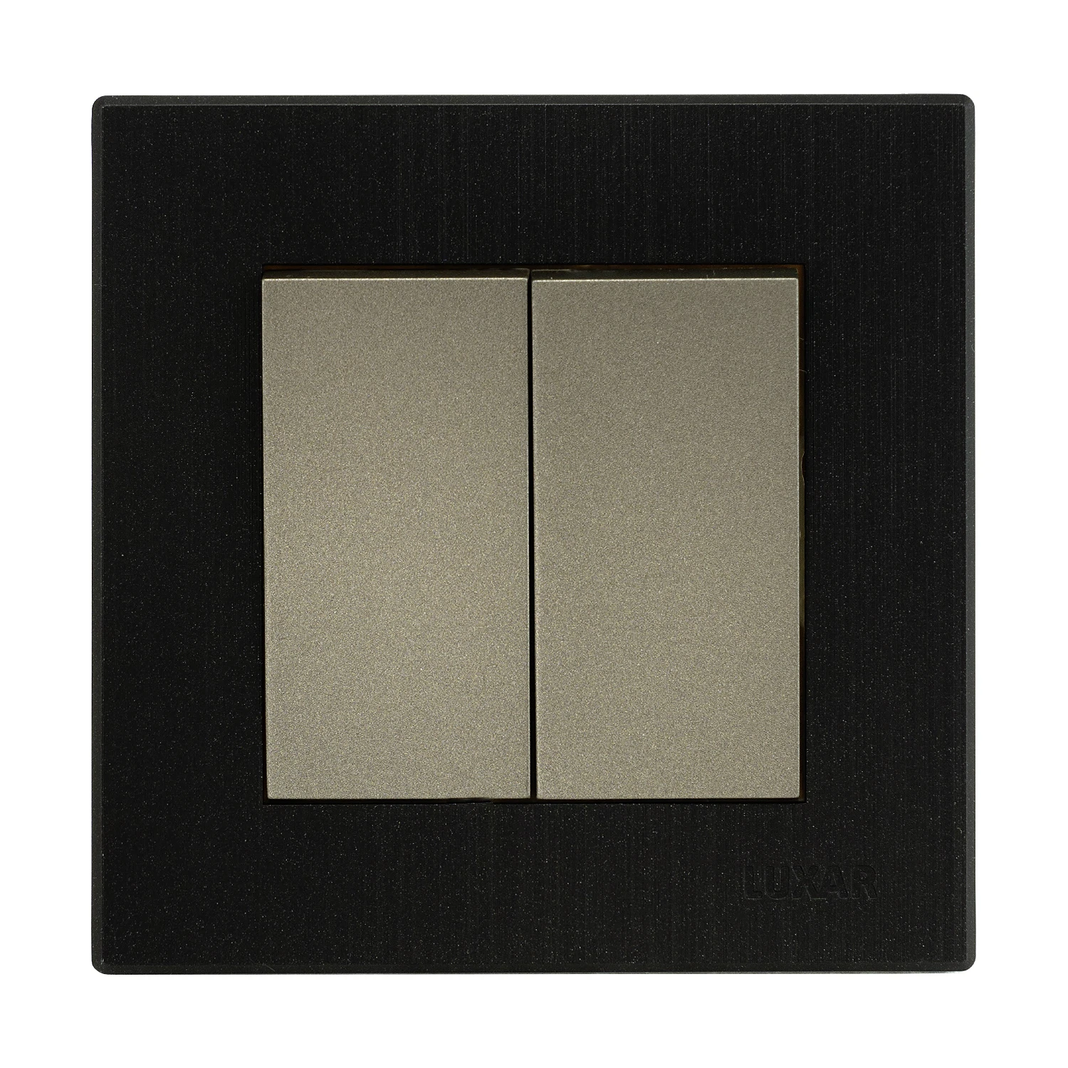 Изображение товара Выключатель LUXAR Mosaic с/у 2-кл. титан/черный с рамкой, 250В 10А (20.011.06)