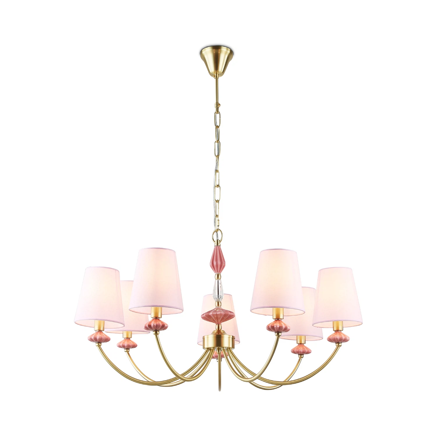 Изображение товара Люстра подвесная LH75025/7 AMBRELLA LIGHT классика золотой розовый ткань металл