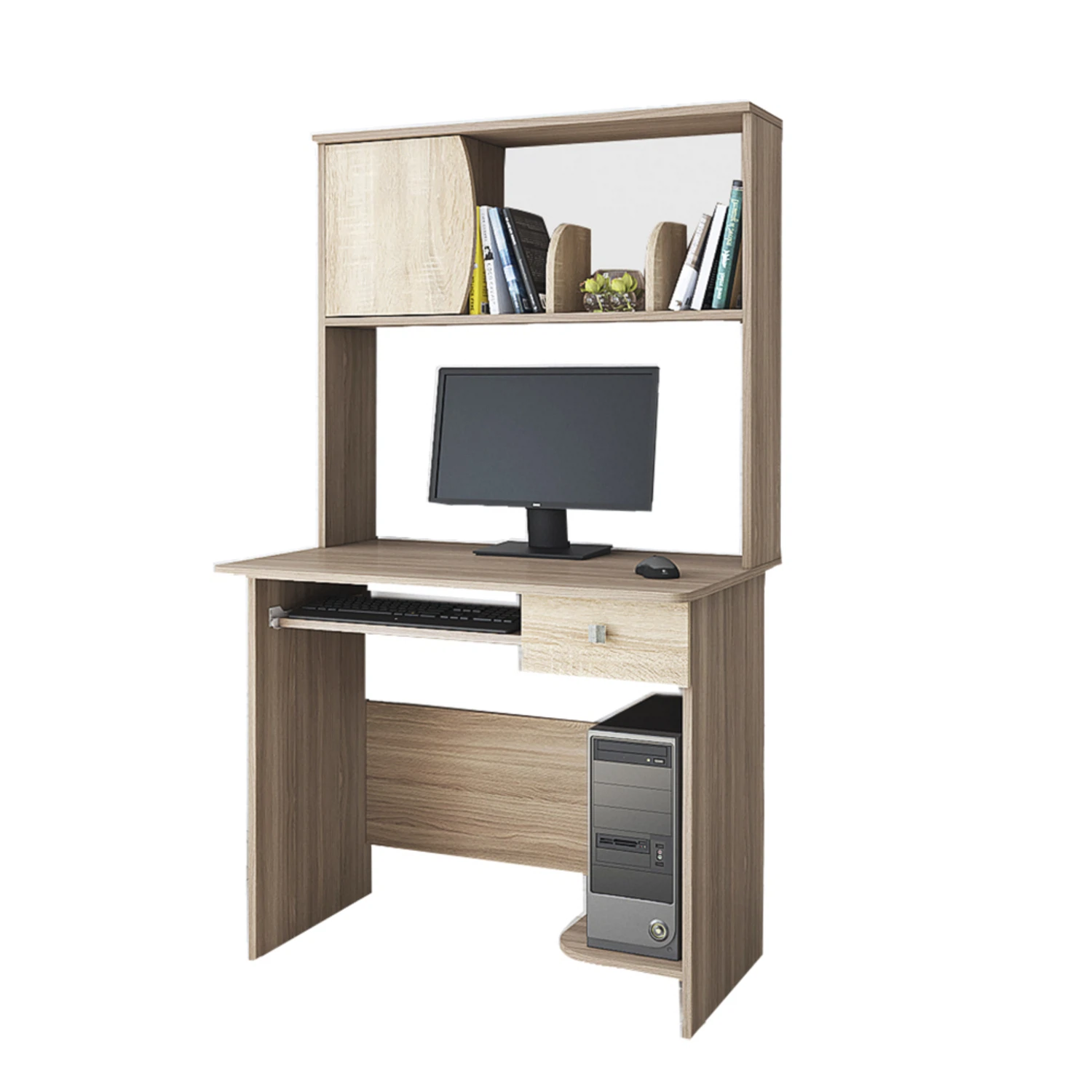 Изображение товара Компьютерный стол Грета-4 в цвете ясень шимо компактный и функциональный