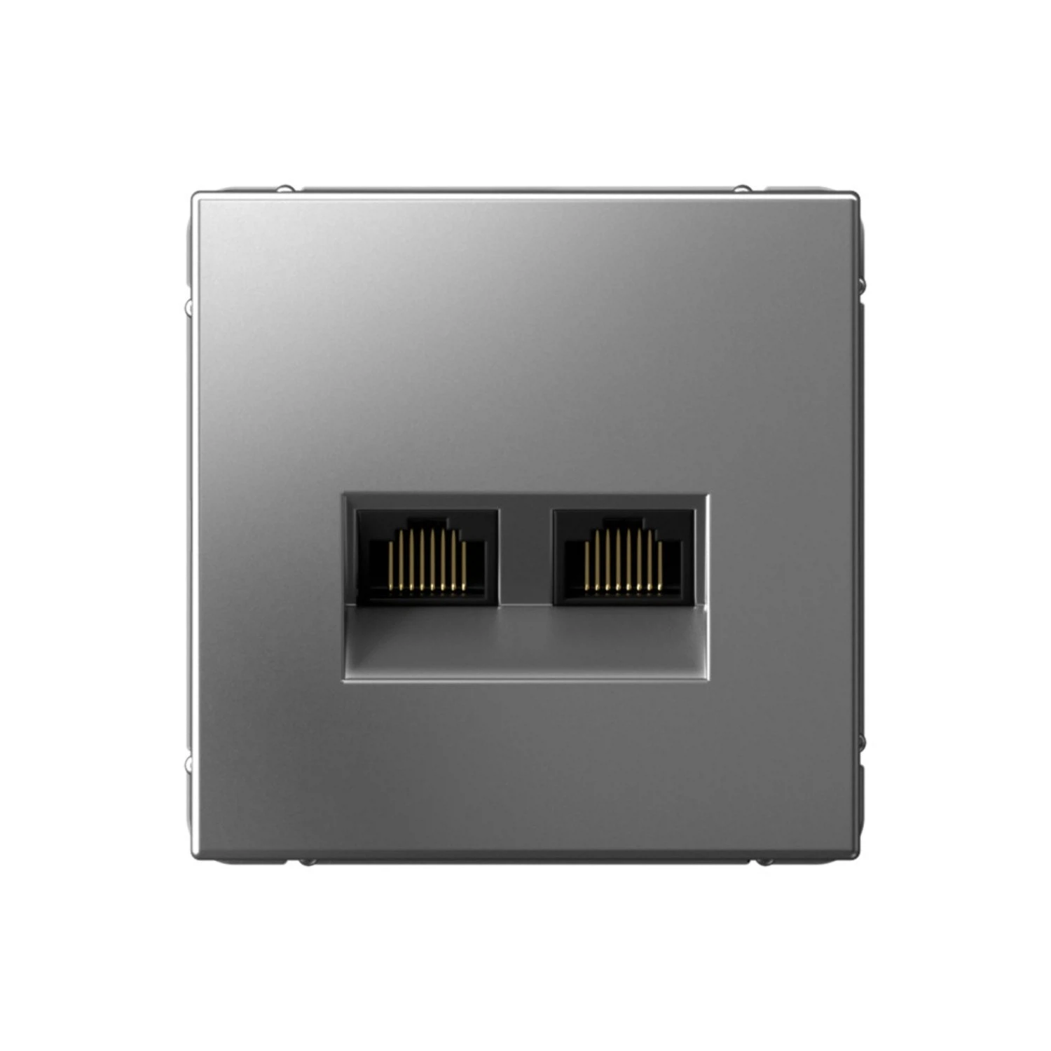 Изображение товара Розетка двойная компьютерная RJ45+RJ45 Systeme Electric ArtGallery Сталь, кат.6А, механизм
