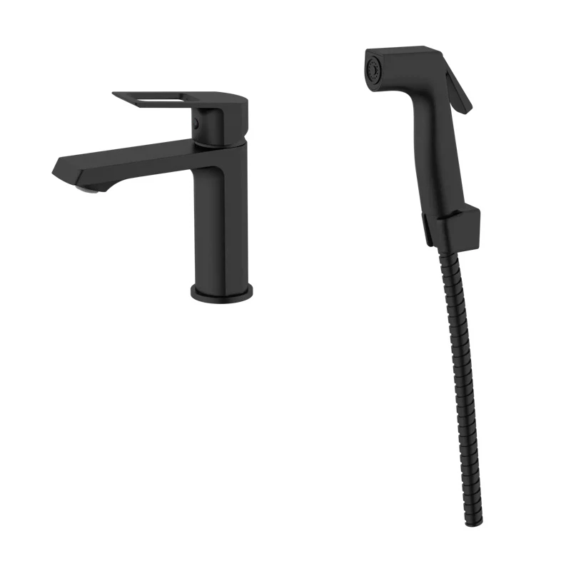 Изображение товара Смеситель VODA Surf Black SF27HB с гигиеническим душем