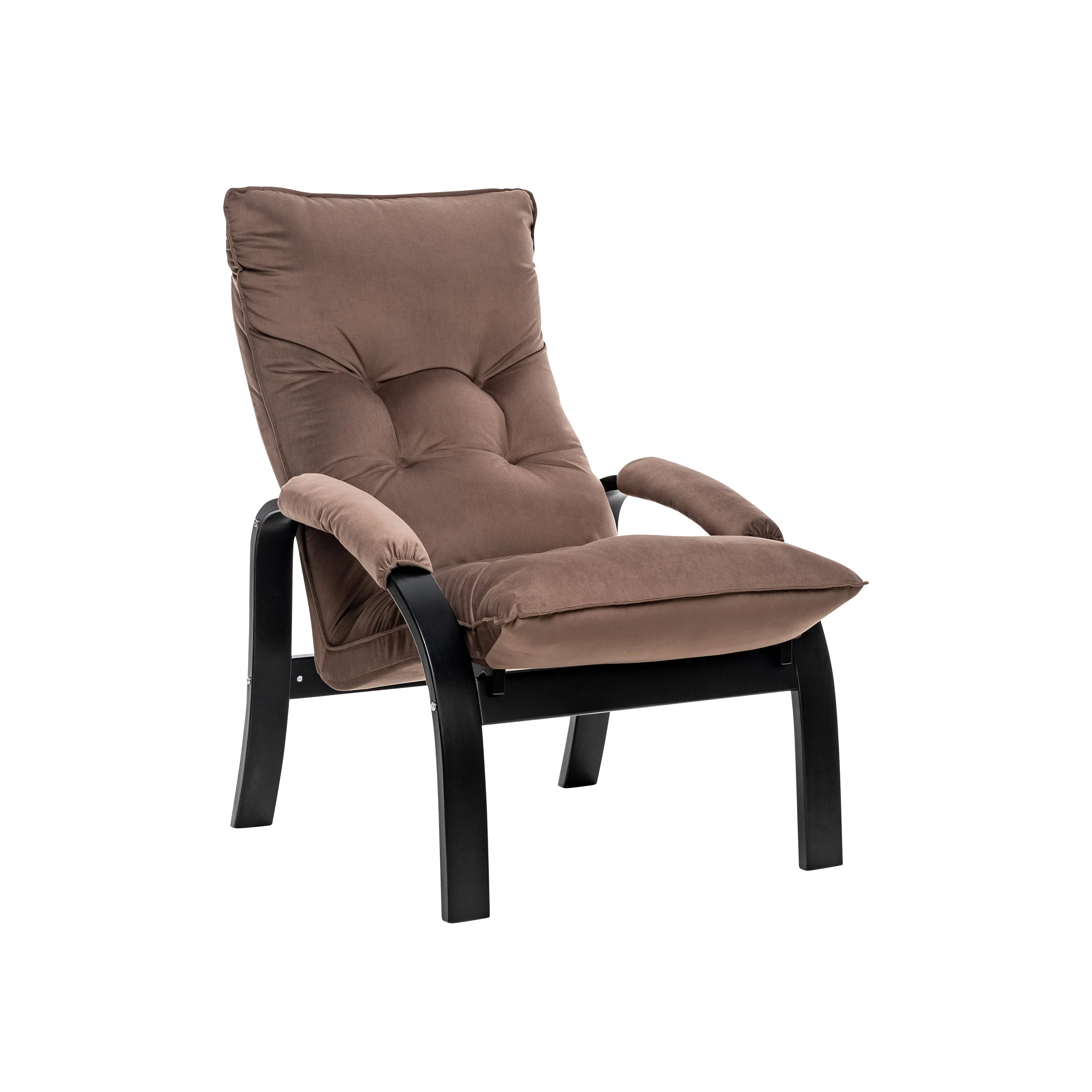 Изображение товара Кресло-трансформер Левада коричневое велюр 120 кг нагрузка современное