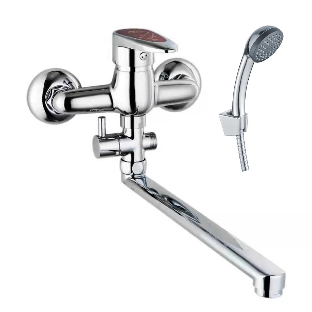 Изображение товара FASHUN A2150RED — смеситель для ванны с душем красно-хром