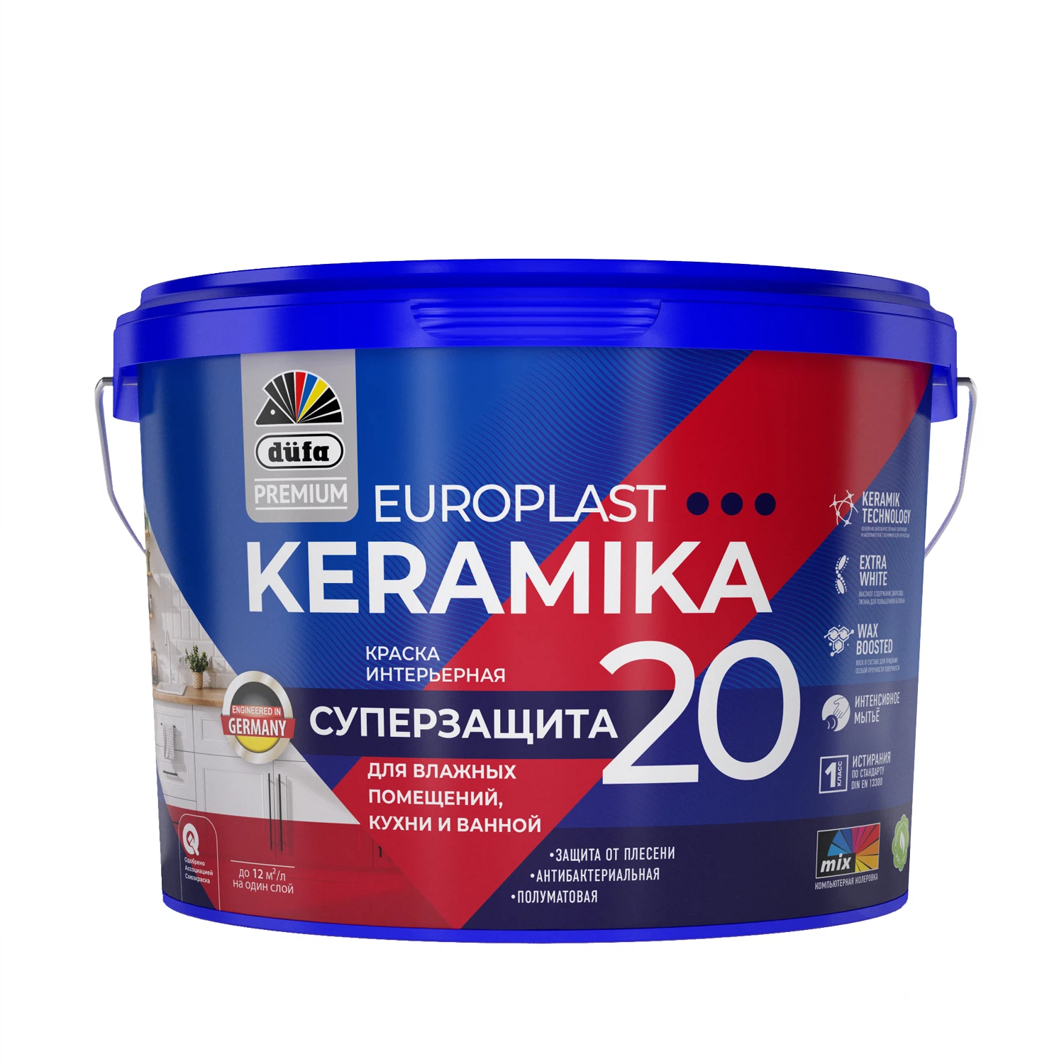 Изображение товара Краска DUFA Premium Europlast Keramika 20 интерьерная база A 2,5л