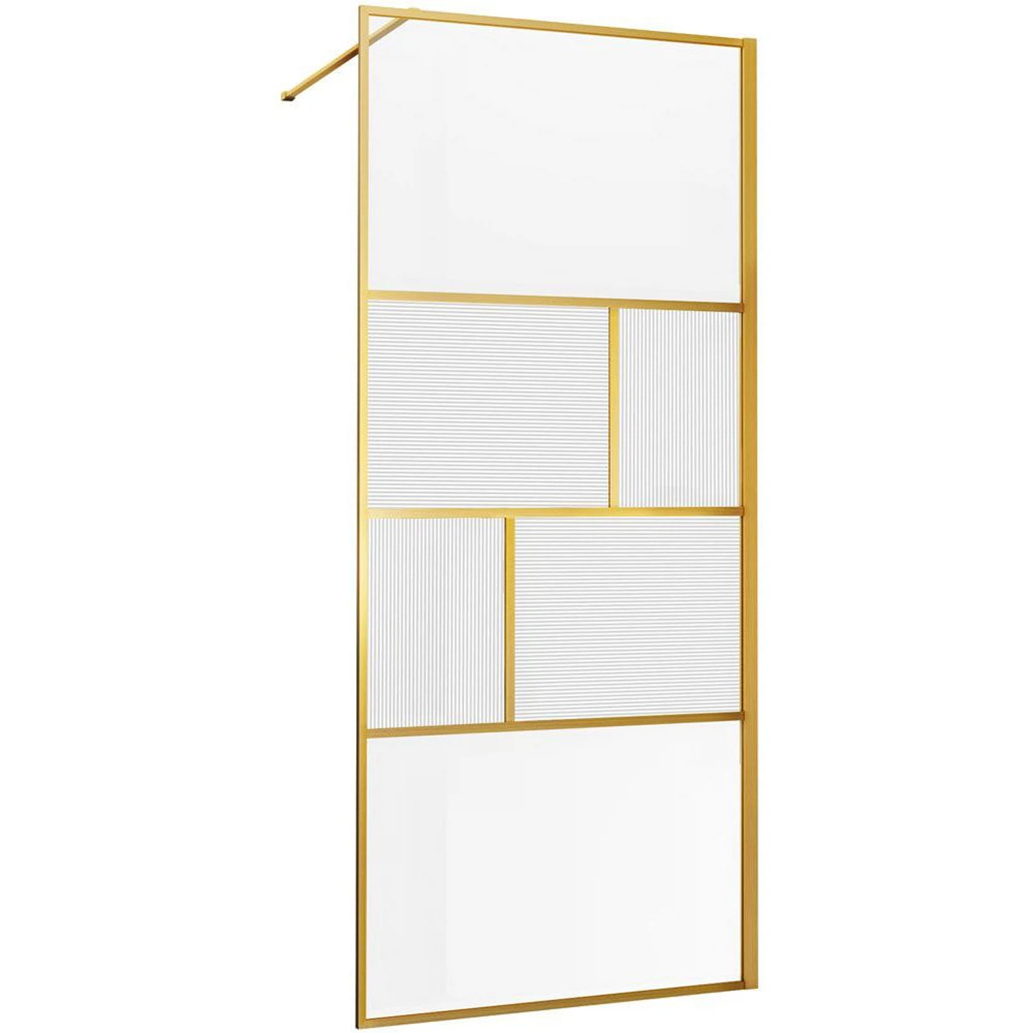 Изображение товара Душевая перегородка Vincea Walk-In VSW-1HC120CFBG, 1200х2000, брашированное золото, стекло прозрачно