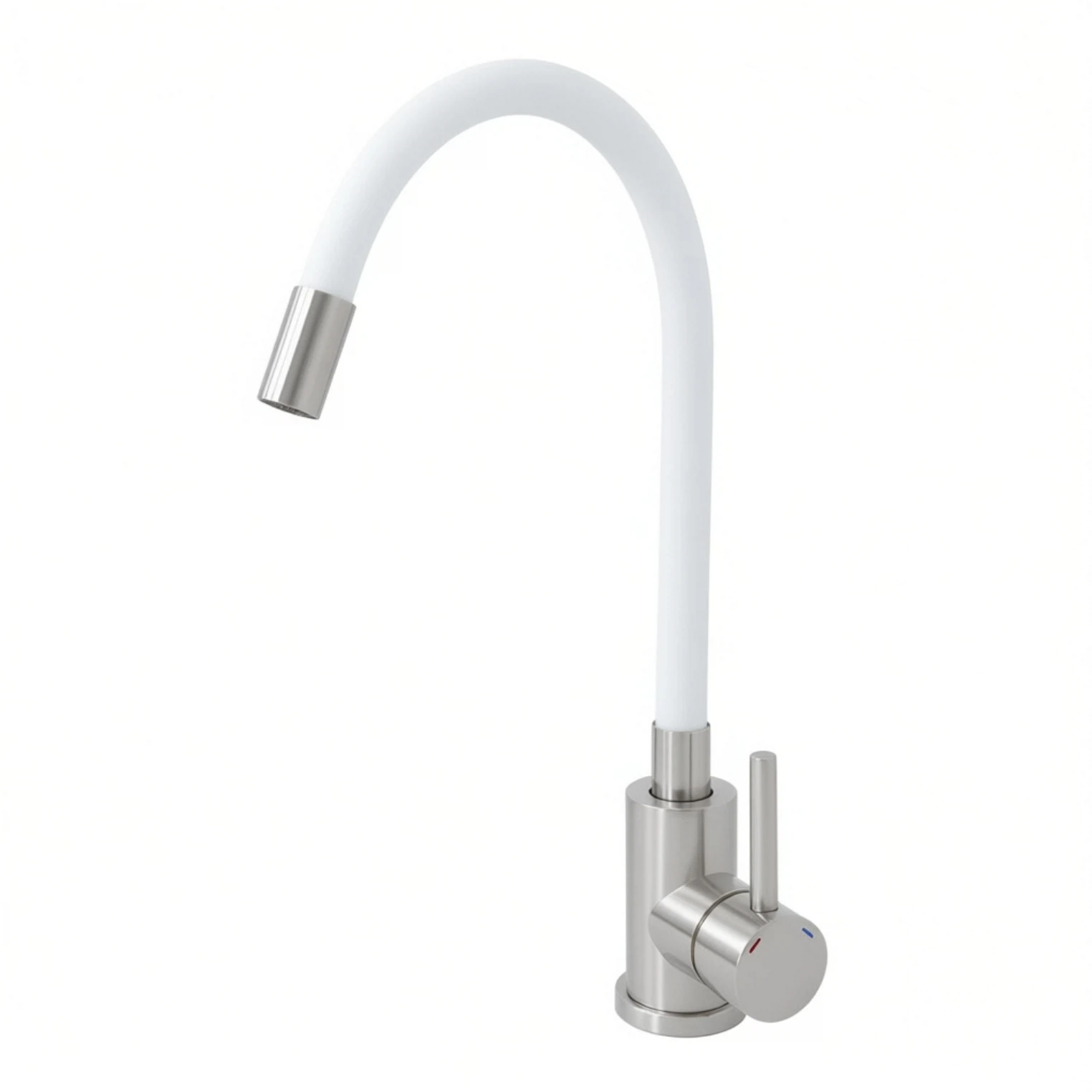Изображение товара Смеситель для кухни Alcora Langfoss с гибким изливом белый современный дизайн