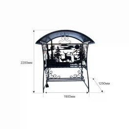 Мангал с крышей Три оленя 2200х1900х1250