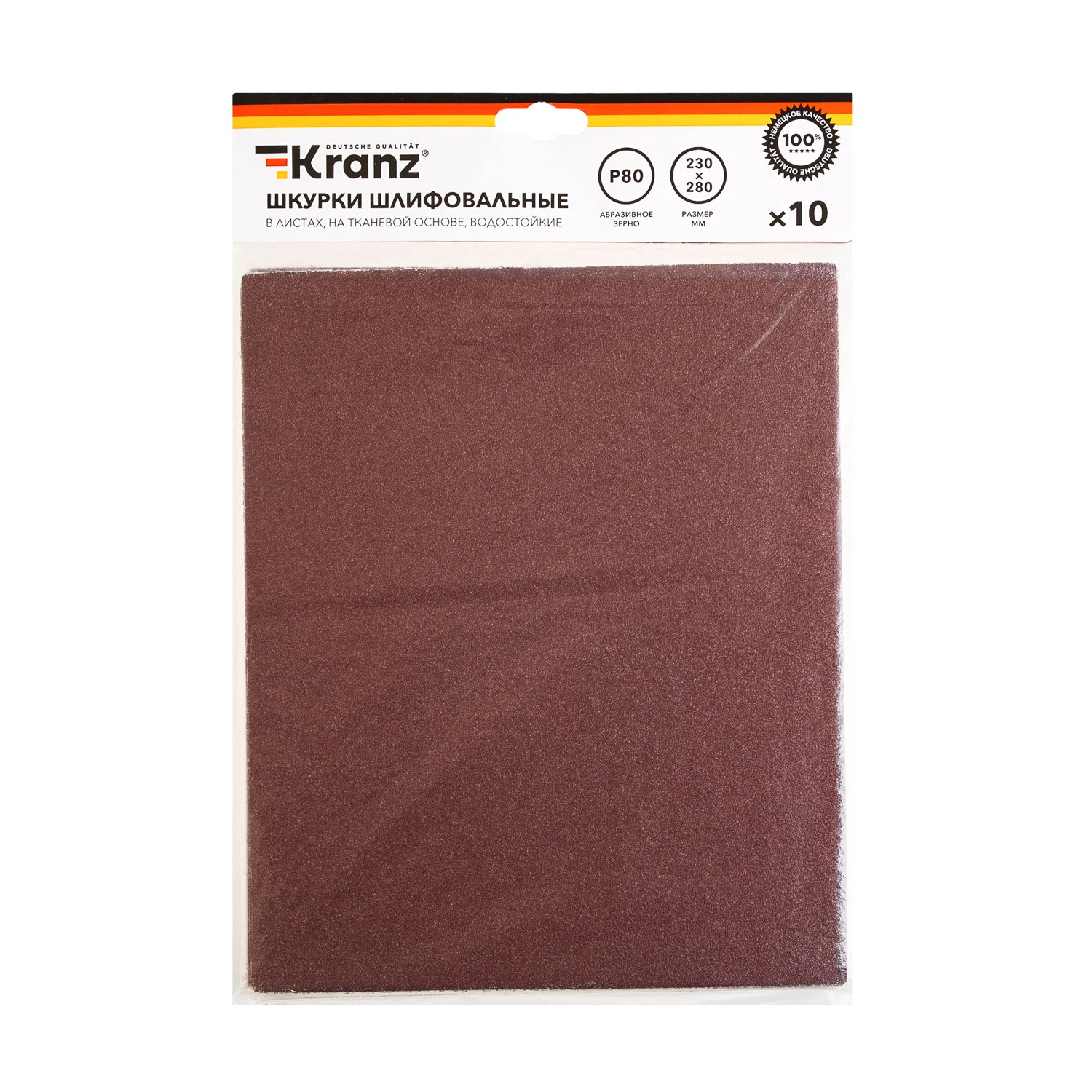 Изображение товара Лист шлифовальный Kranz Р80 230x280 мм водостойкий