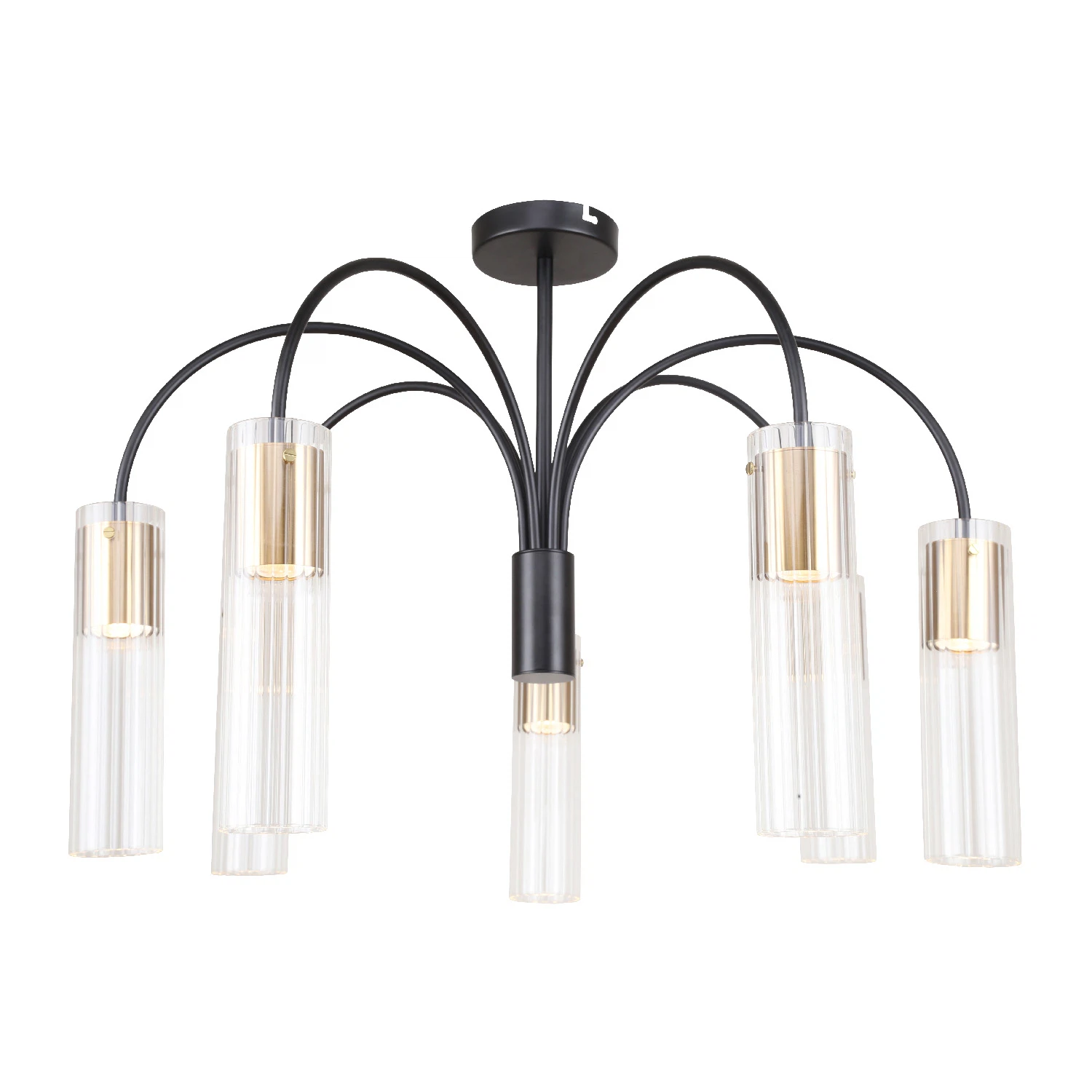 Изображение товара Favourite 4740-7C Потолочная люстра 7xGU10, черная с золотом, 72x50x18 см