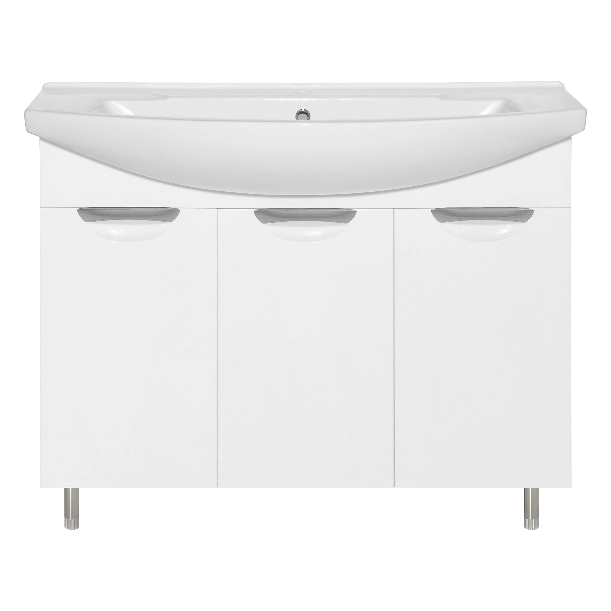 Изображение товара Тумба с раковиной для ванной комнаты Misty Лаванда белый глянец 1010 мм