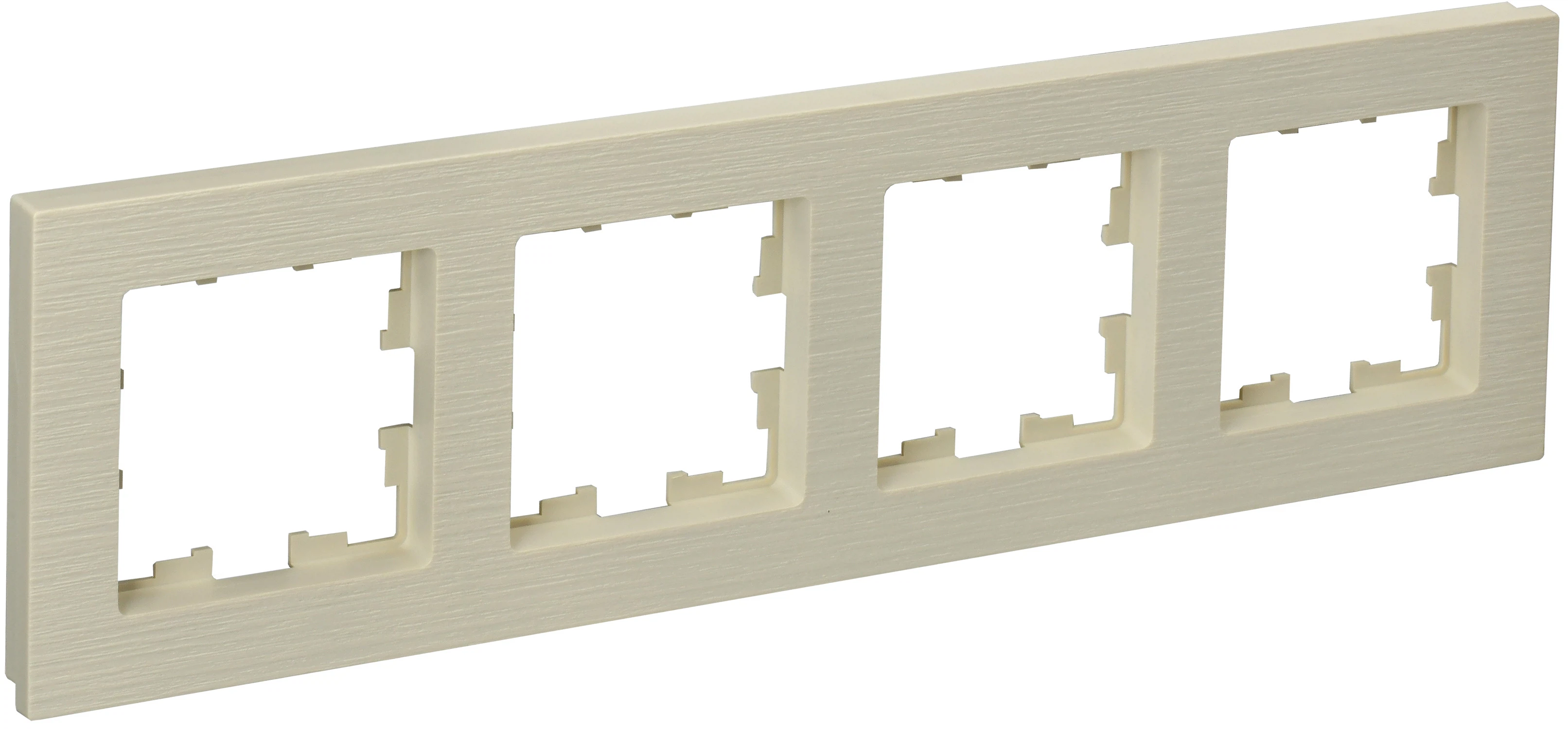 Изображение товара Рамка IEK BRITE BR-M42-51-K10 Бежевый рифленый 4-м