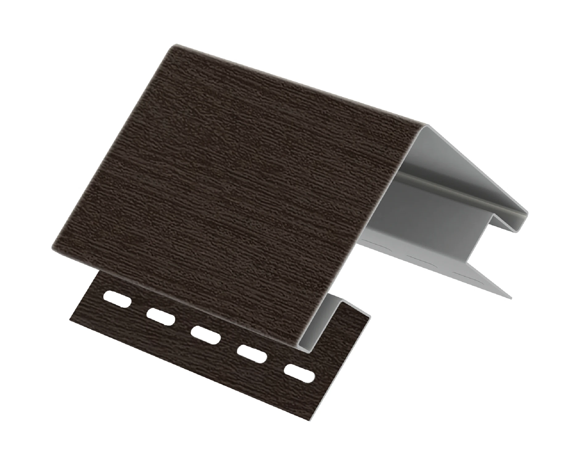 Изображение товара Наружный угол Timberblock Рейка фасадная Орех тёмный виниловый Ю-Пласт 3000 мм 74 мм