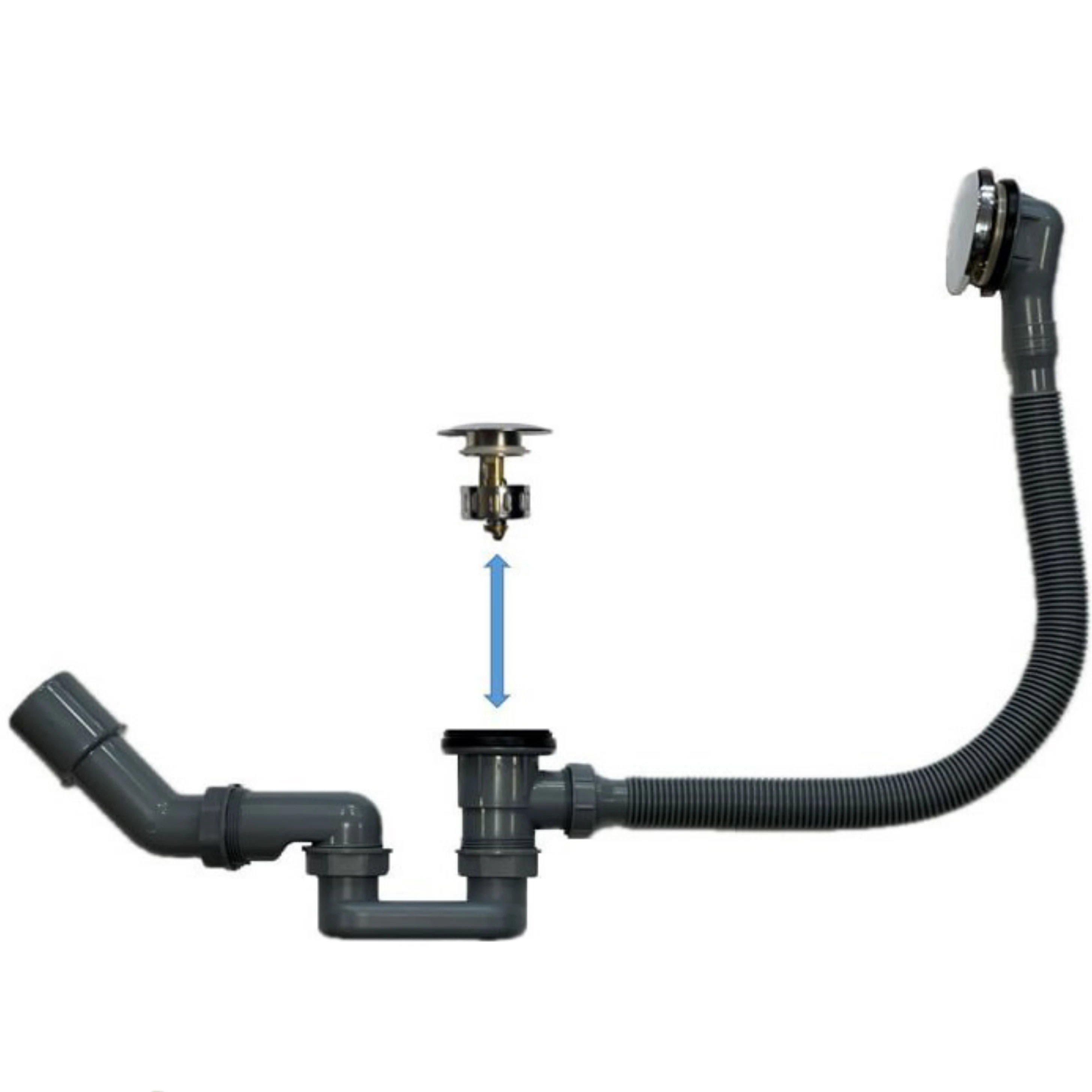 Изображение товара Слив-перелив для ванны клик-клак DU-OV Винцеа хром 1 1/4 дюйма 0.85 м