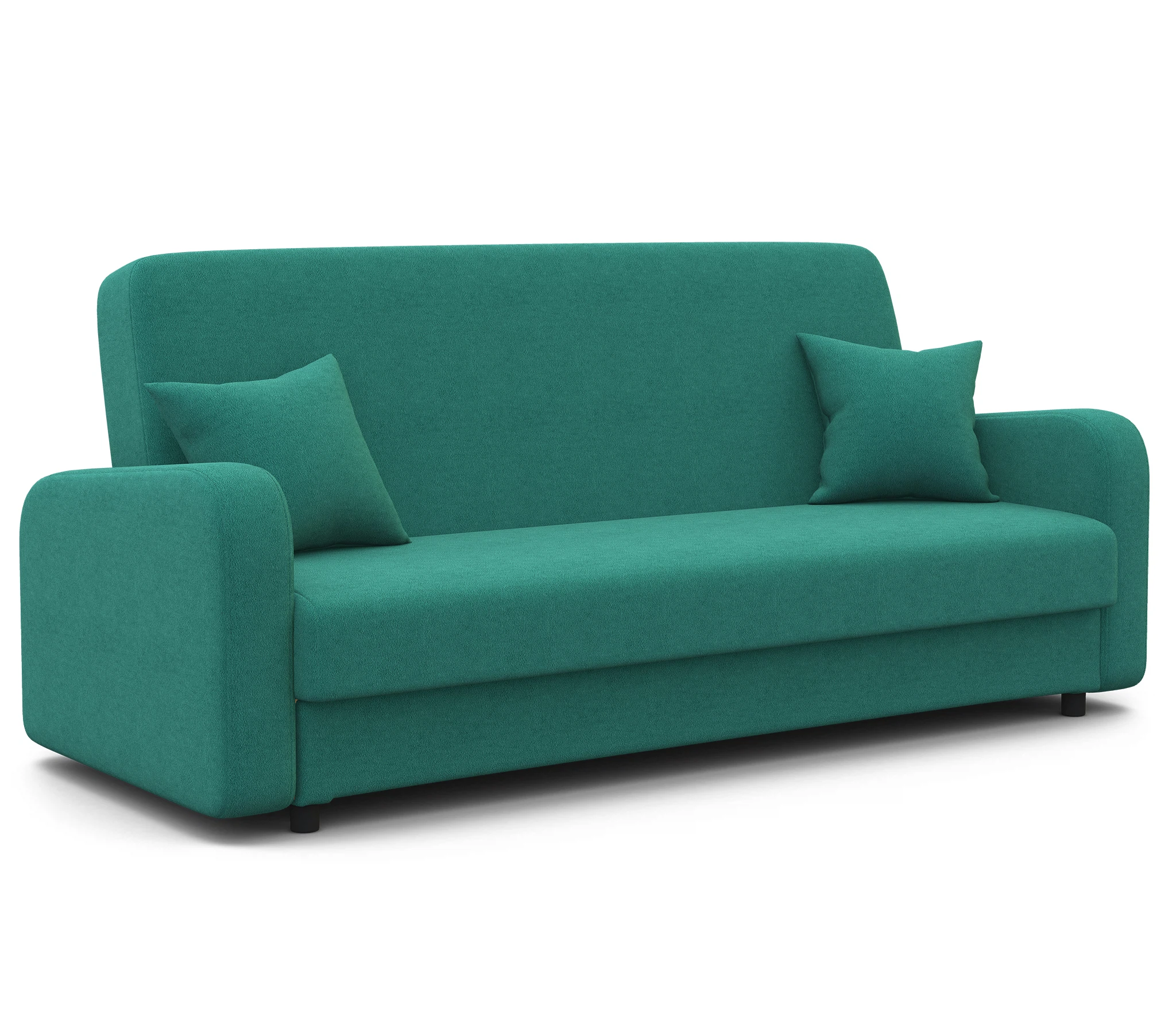 Изображение товара Диван-книжка Мелодия 120х190 см, прямой, раскладной, книжка, с подушками, велюр бирюзовый