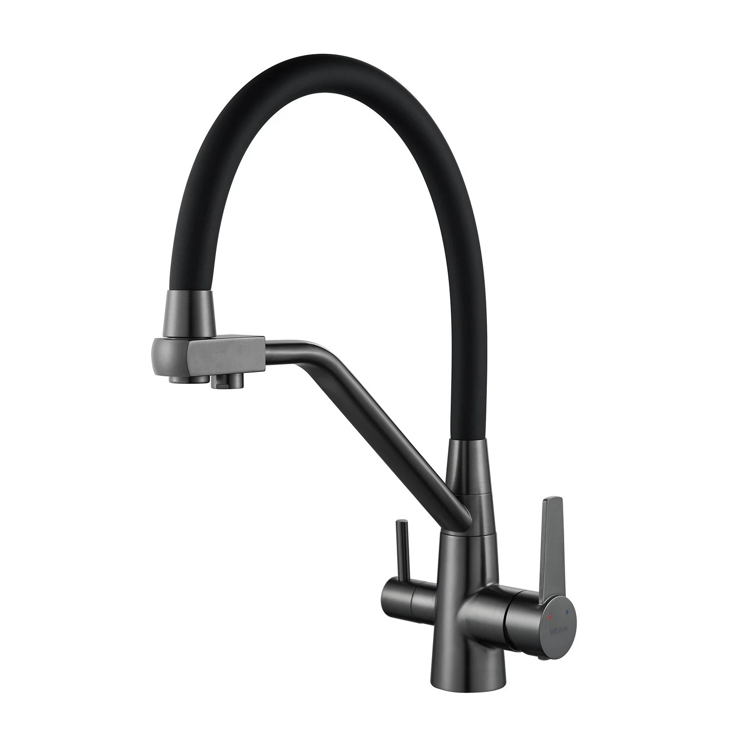 Изображение товара Shevanik S968T: смеситель для кухни с фильтром, латунь, оружейная сталь