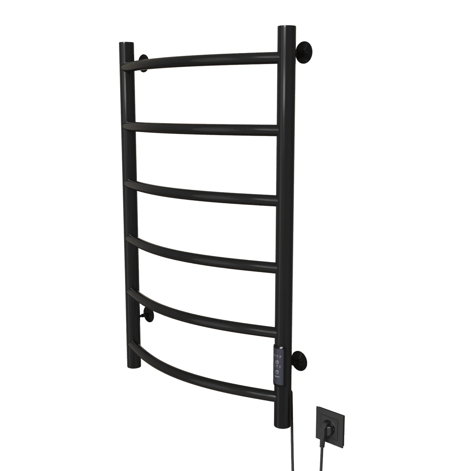 Изображение товара Полотенцесушитель MIXLINE CAPELLA  80х50 (таймер, 253 Вт, 6 перекладин) электрический ЧЕРНЫЙ*