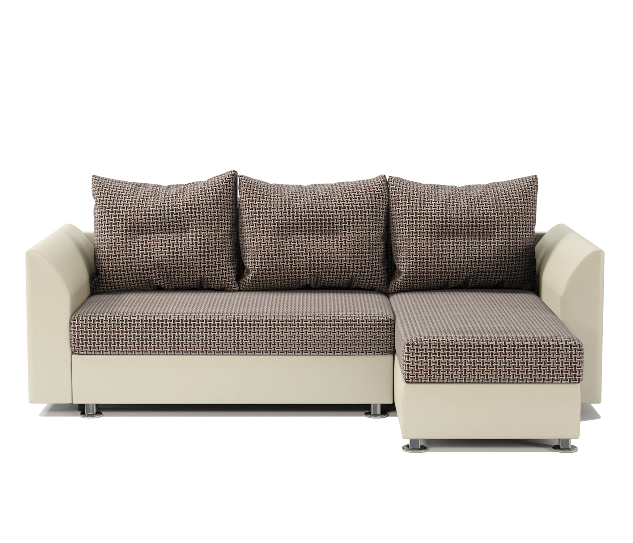 Изображение товара Угловой диван Ария Скала правый Корфу коричневый экокожа беж Гамма