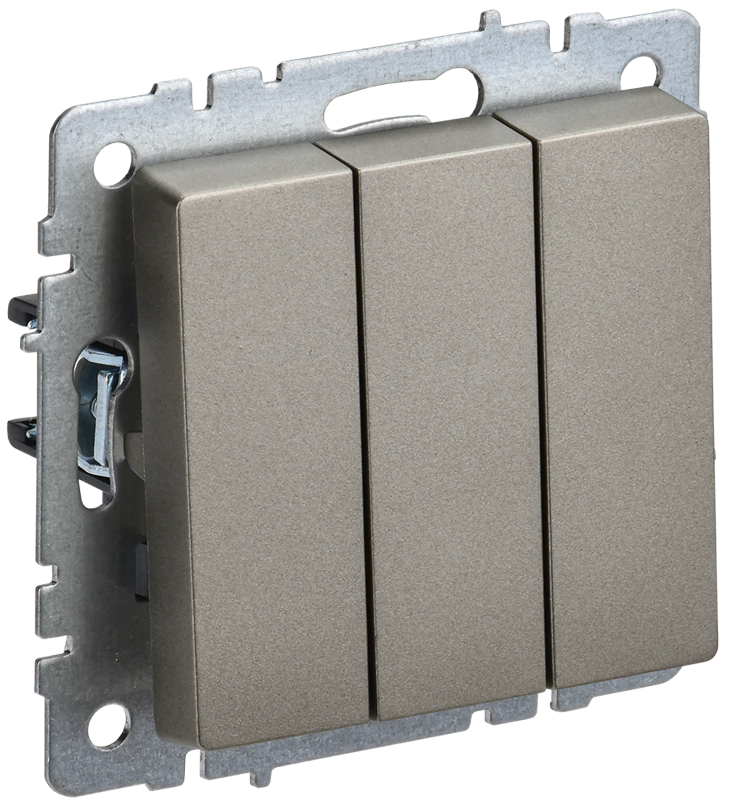 Изображение товара Выключатель IEK BRITE BASE Шампань 3-кл 10А ВС10-3-0-БрШ.