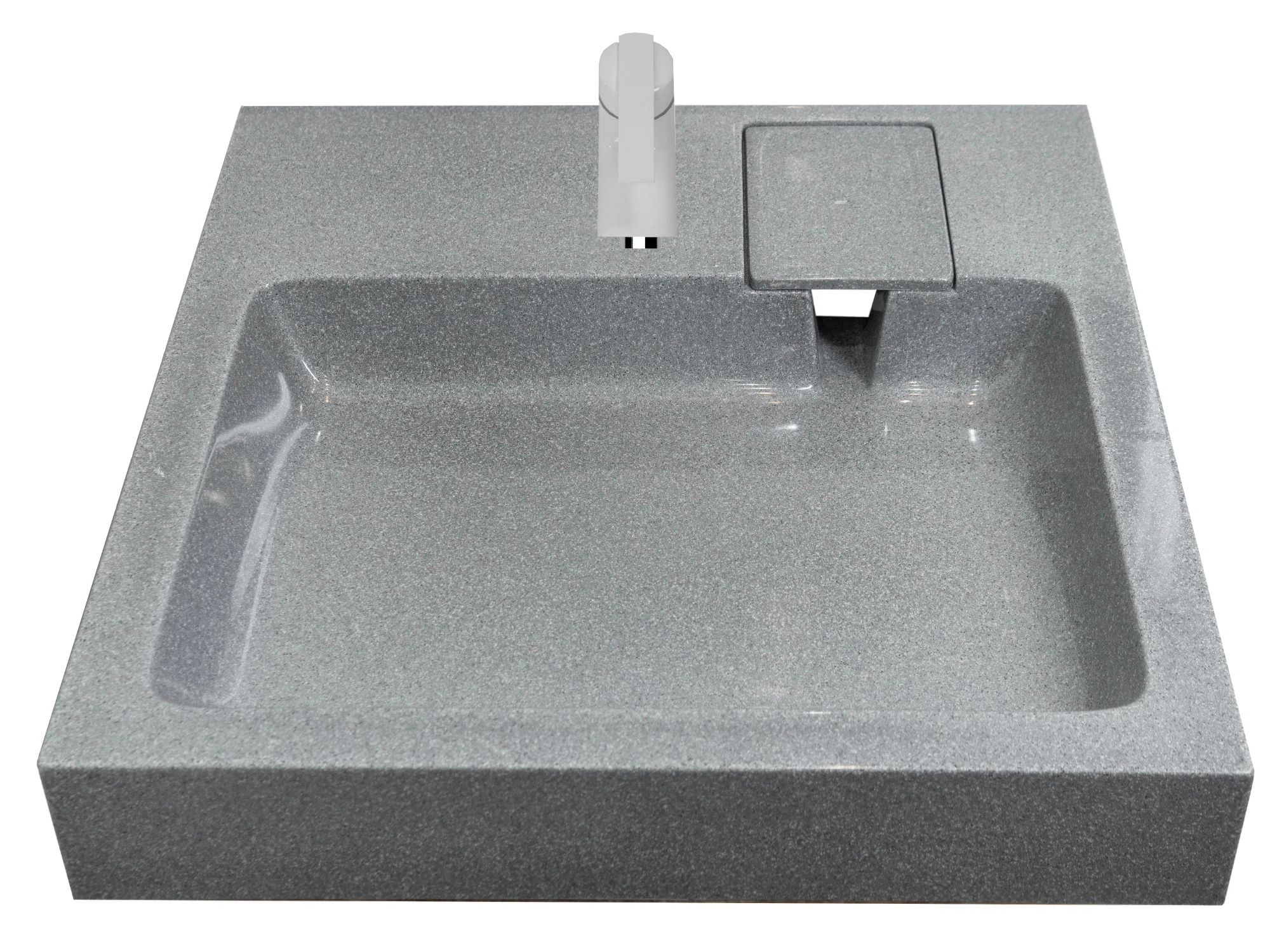Изображение товара Раковина над стиральной машиной Солярис 60x60 серого цвета из искусственного мрамора