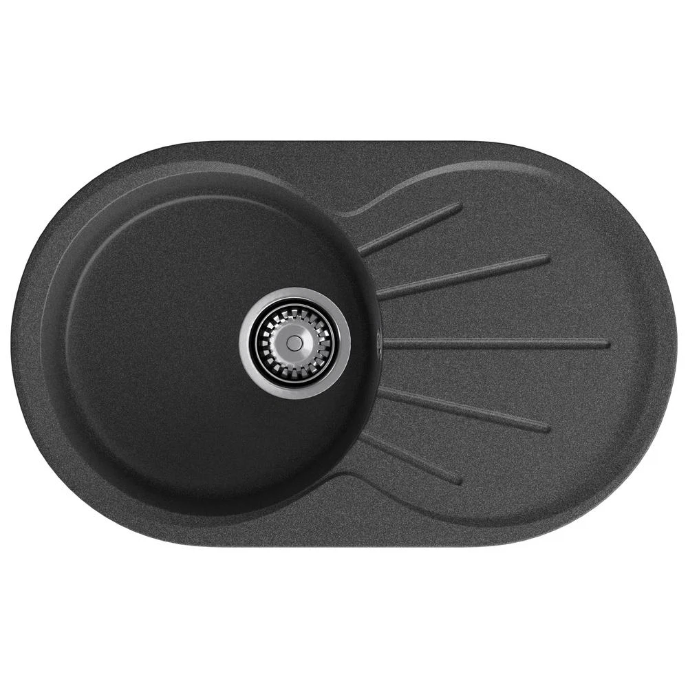 Изображение товара Кухонная мойка GranFest RONDO 750L, графит, искусственный мрамор