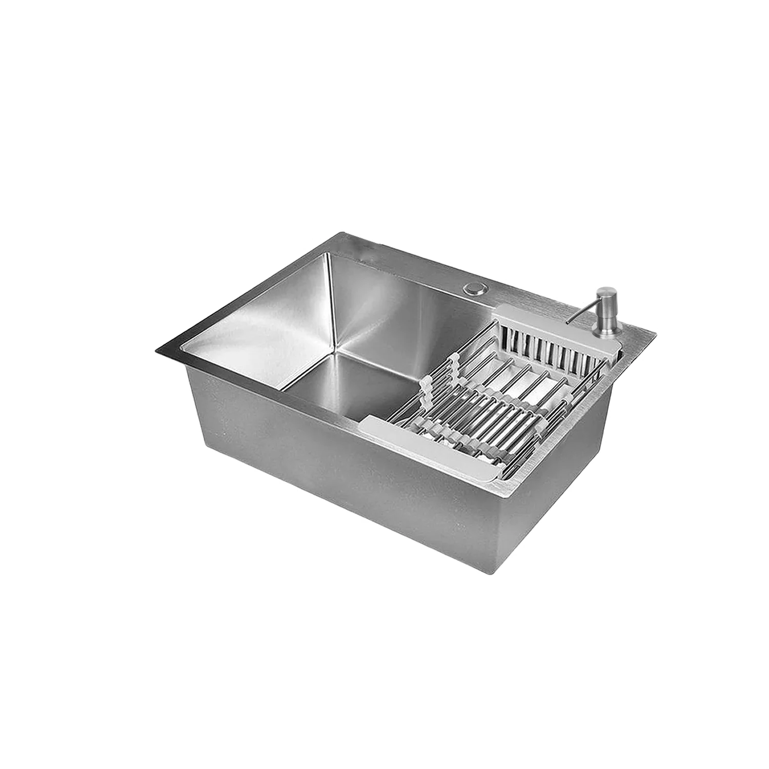 Изображение товара Мойка для кухни нержавеющая 60х45. Сифон с ведерком, дозатор, коландер. WS36045/W02-114/W405A/W302644