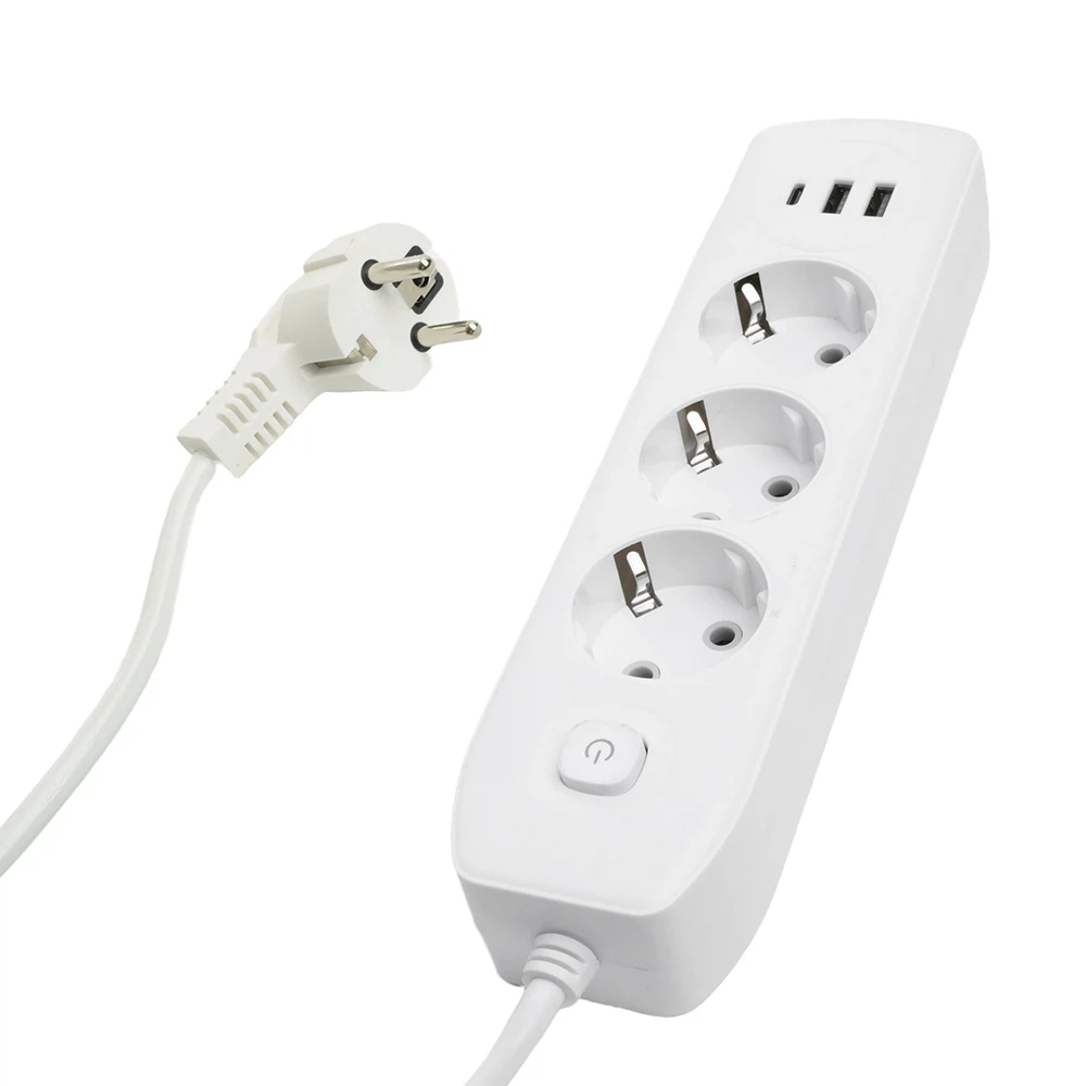 Изображение товара Удлинитель 3-местный c/з 3x1 мм2, 3 м, 250В, 10А, 2USB+1Type-C 2,4А, серия Home plus, белый STEKKER HM08-33-02 Изображение товара Удлинитель 3-местный c/з 3x1 мм2, 3 м, 250В, 10А, 2USB+1Type-C 2,4А, серия Home plus, белый STEKKER HM08-33-02