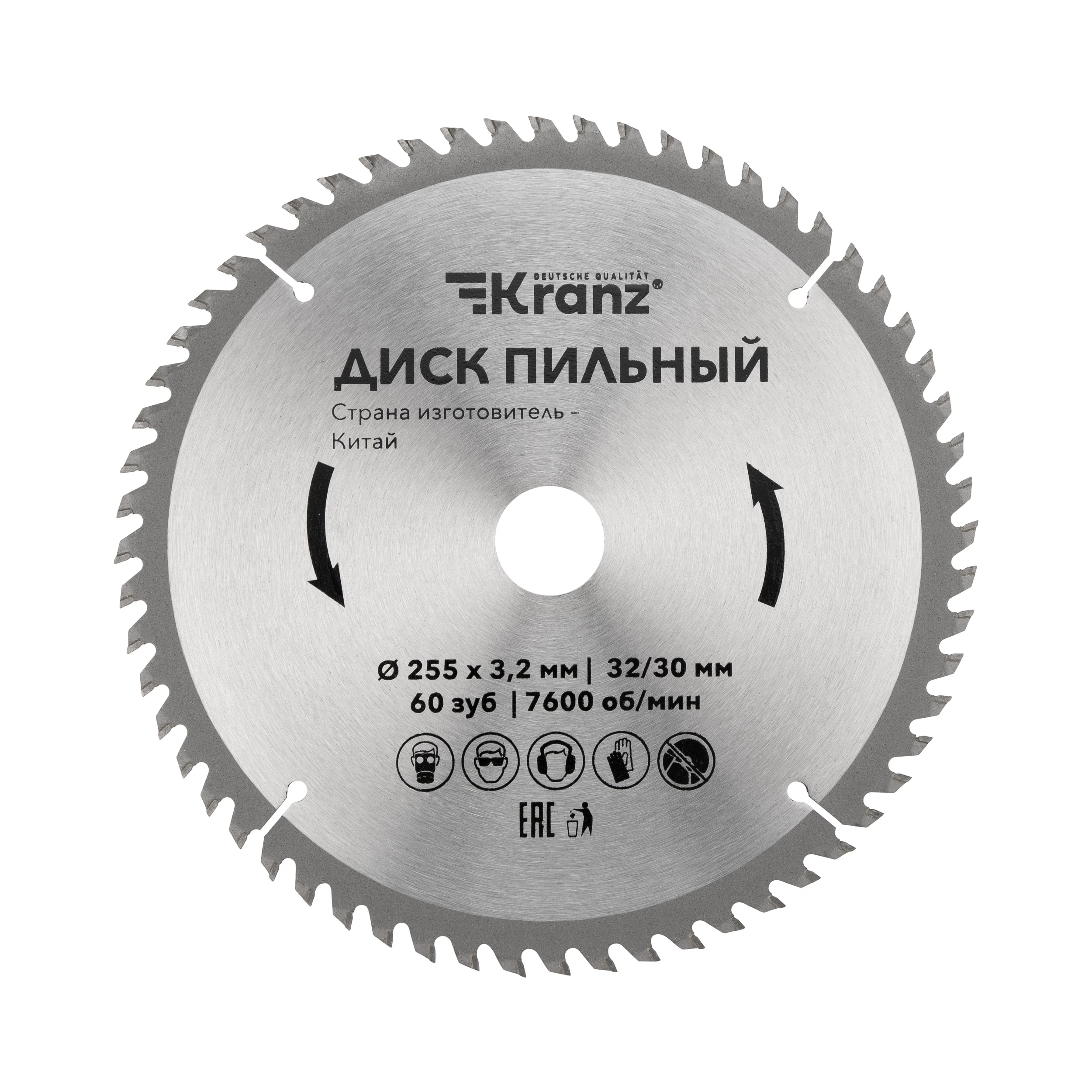 Изображение товара Диск пильный 255 мм 60 зубов Kranz для древесины и классных материалов