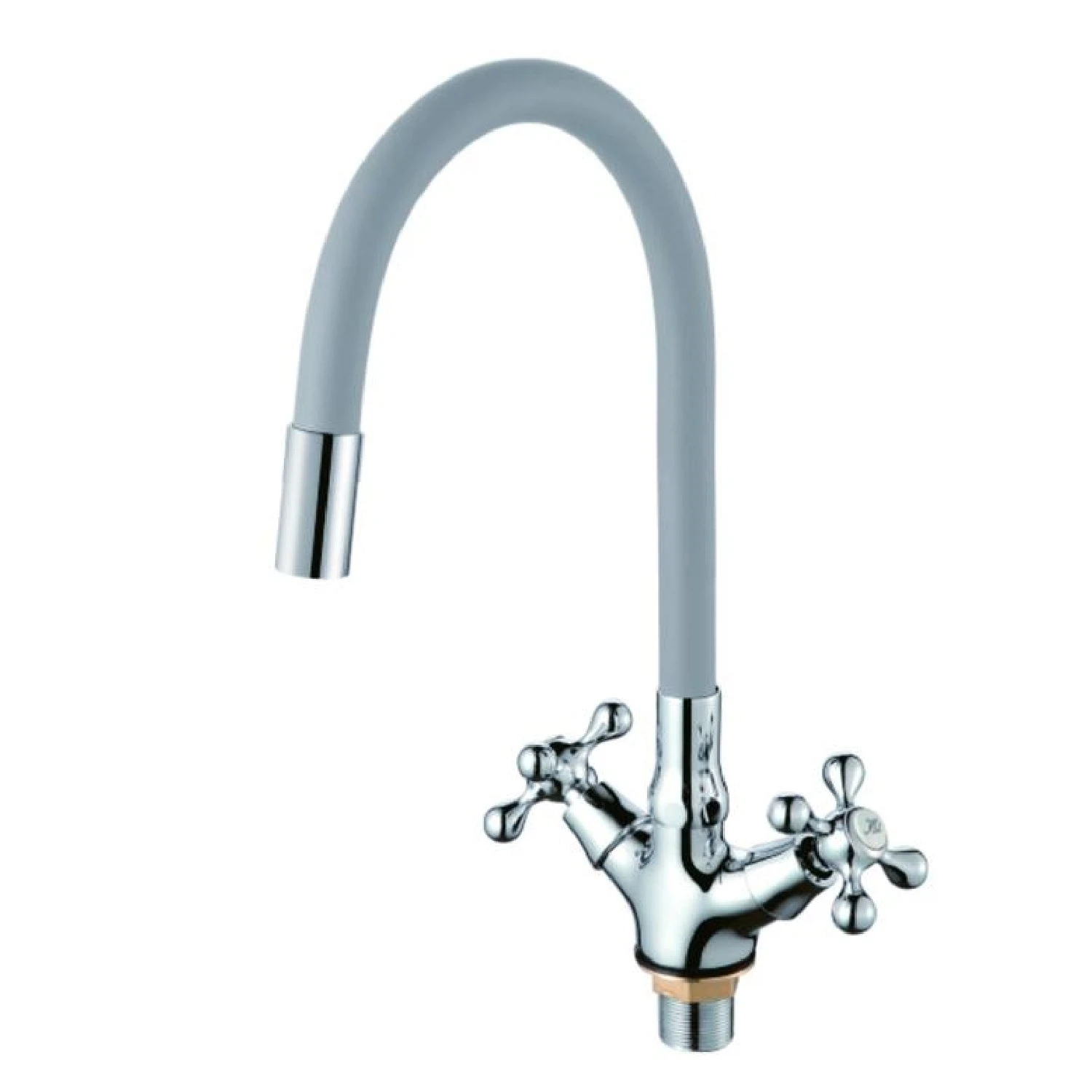 Изображение товара Смеситель для кухни с гибким изливом D-Lin D153807-2, хром/серый