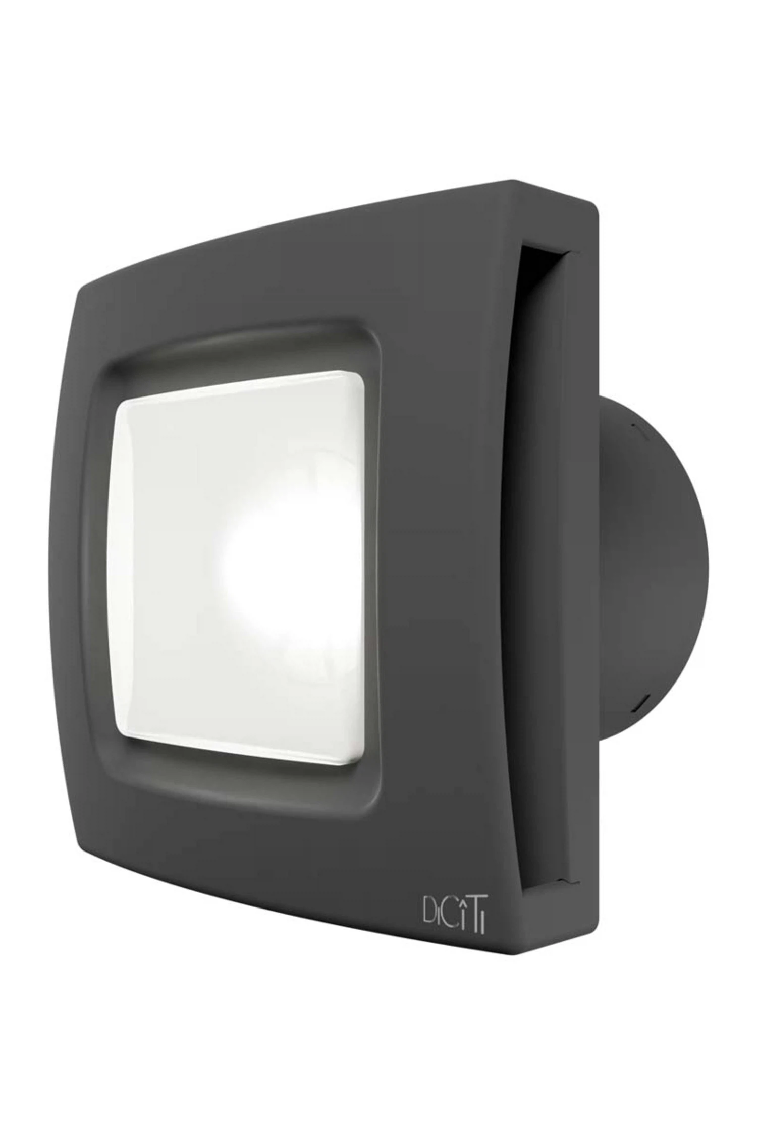 Изображение товара Вентилятор накладной AERO D100 подсветка обр.клапан серый матовый DICITI