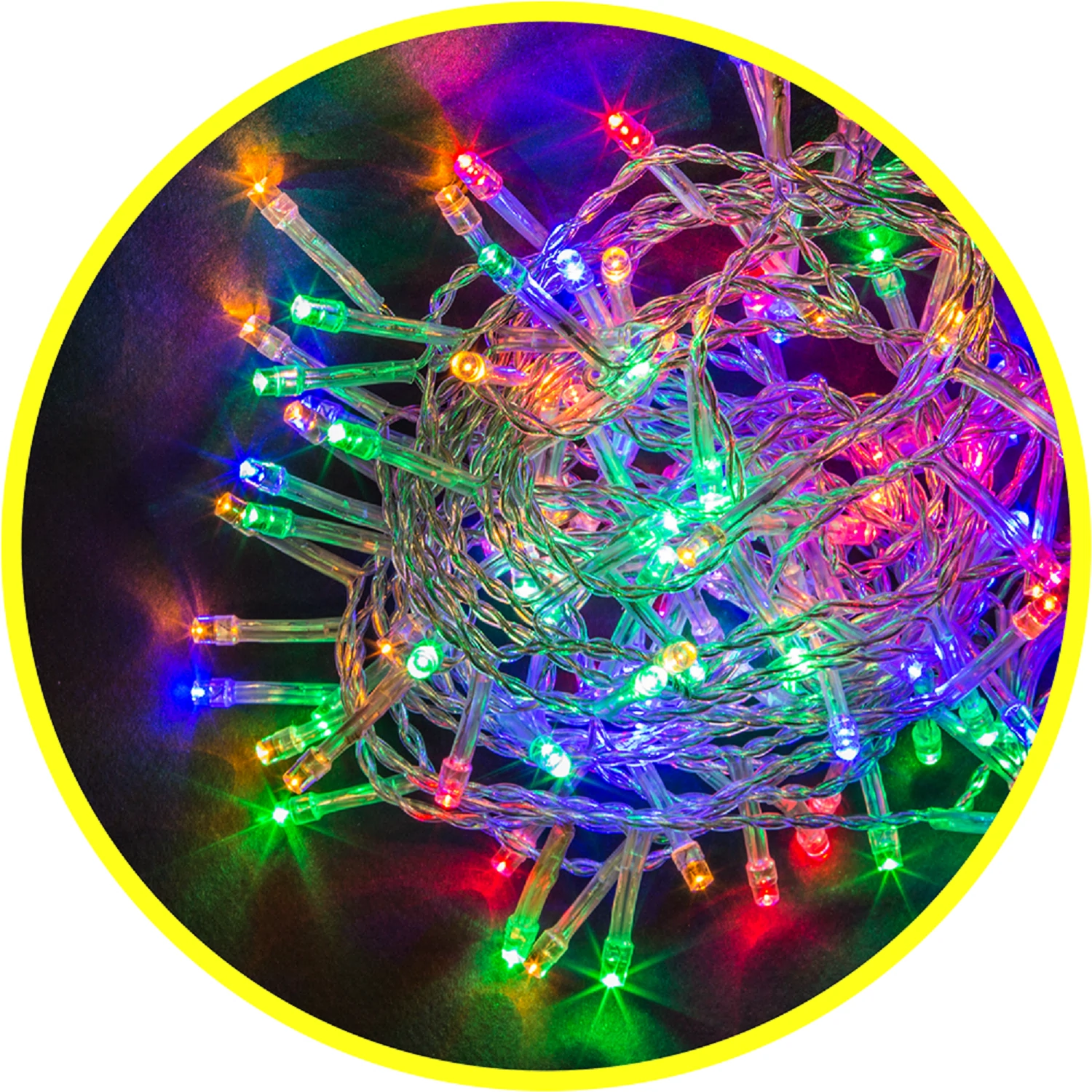 Изображение товара Гирлянда Navigator 93 682, нить, с пультом ДУ, 11.5 м, разноцветный свет, прозрачный ПВХ