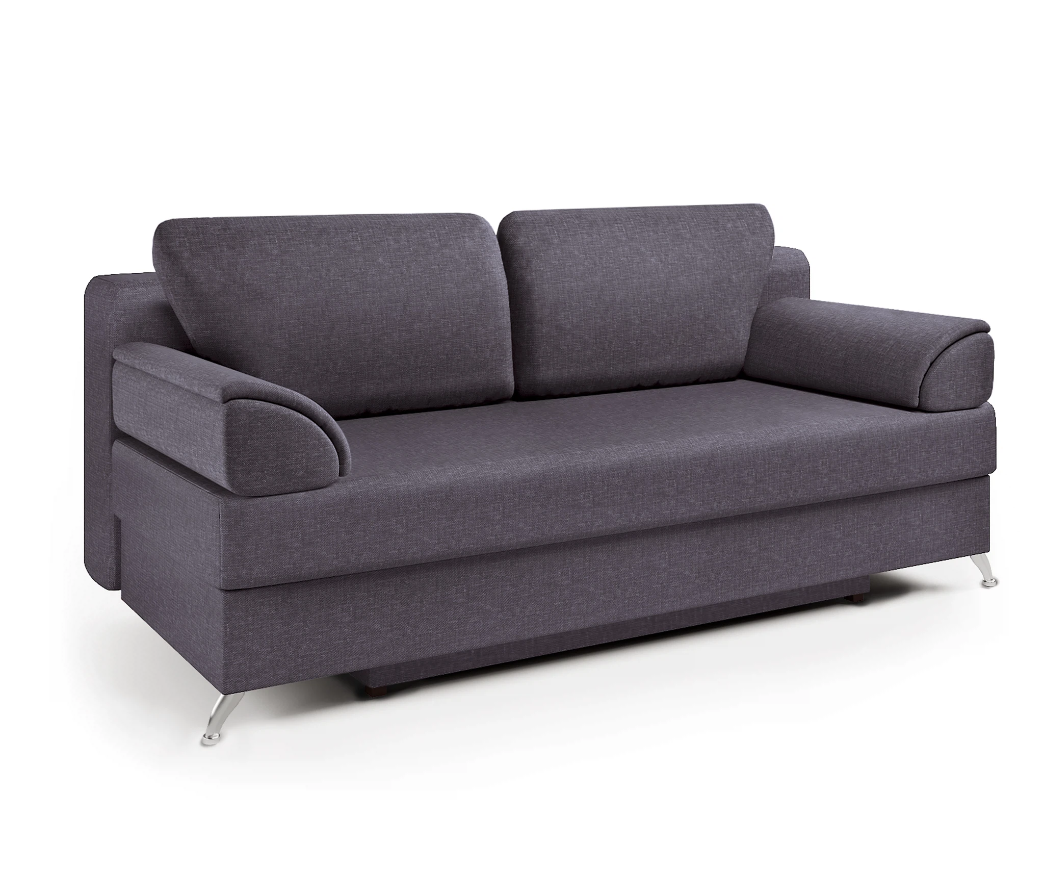 Изображение товара Диван-кровать ЕвроШарм серый с механизмом еврокнижка и ящиком для белья