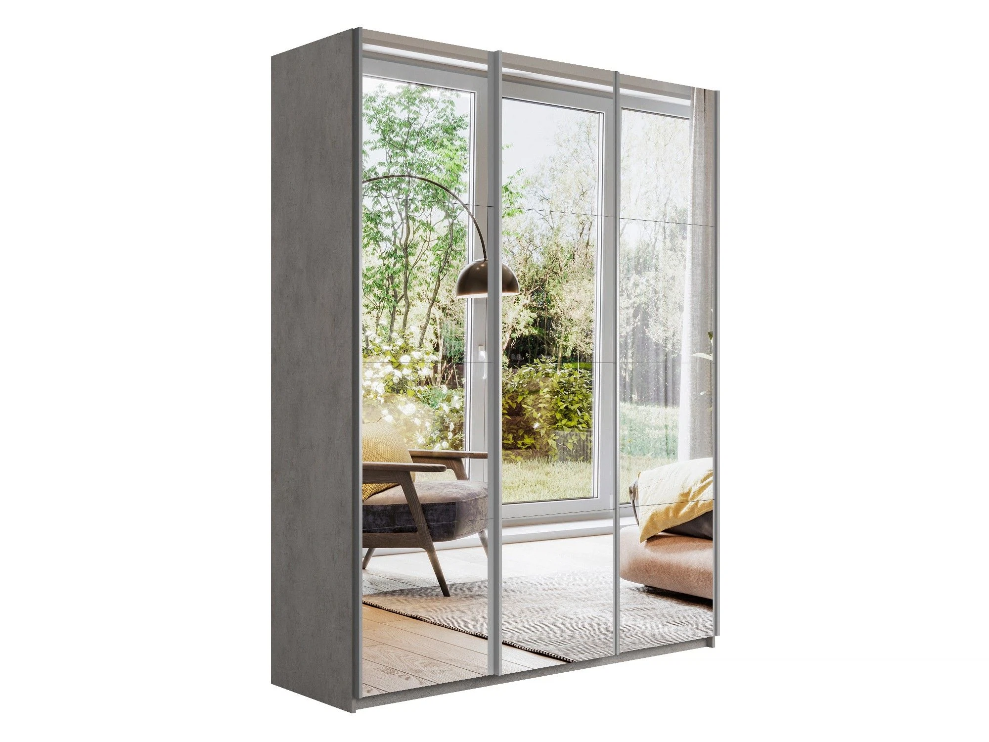 Изображение товара Шкаф-купе Прайм 3-х дверный 180х57х230 с зеркалами