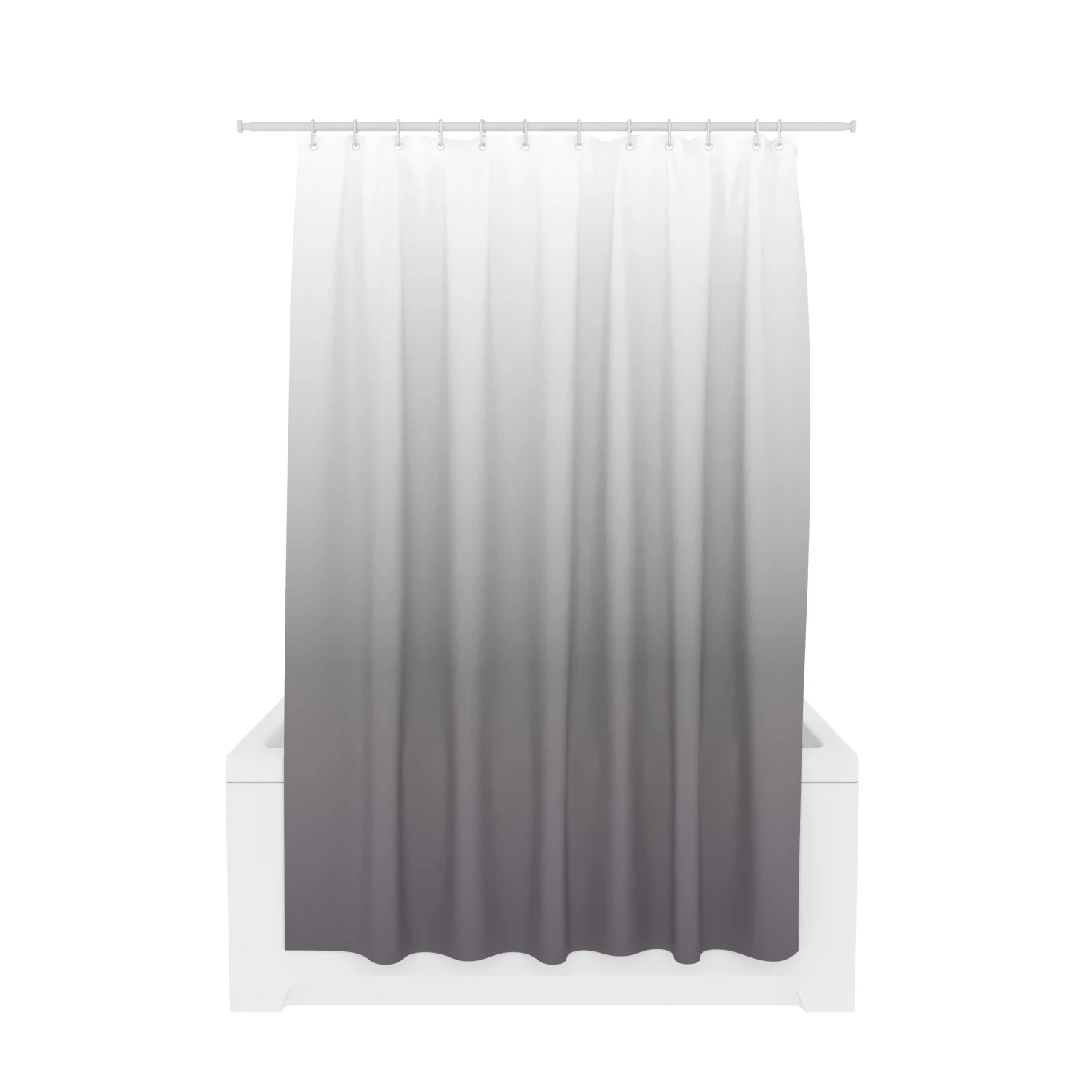 Изображение товара Шторка для ванной комнаты PEVA Графит 180x180 см Fora стильный дизайн и надежное крепление