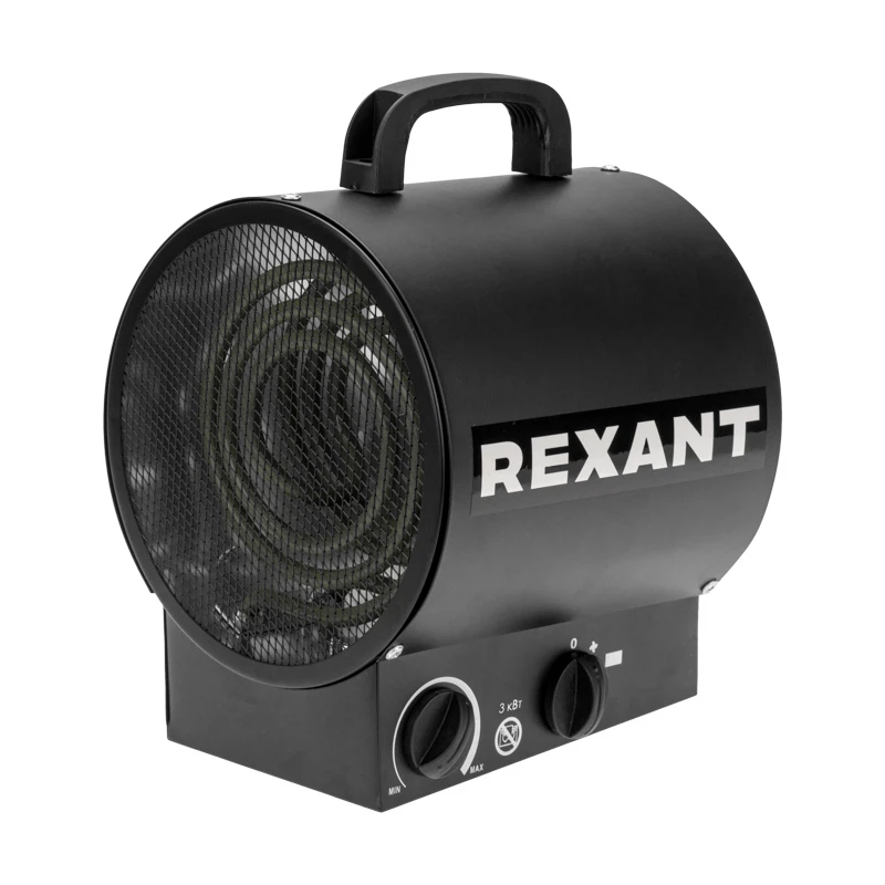 Изображение товара Электрическая тепловая пушка REXANT 3 кВт для обогрева помещений и просушивания