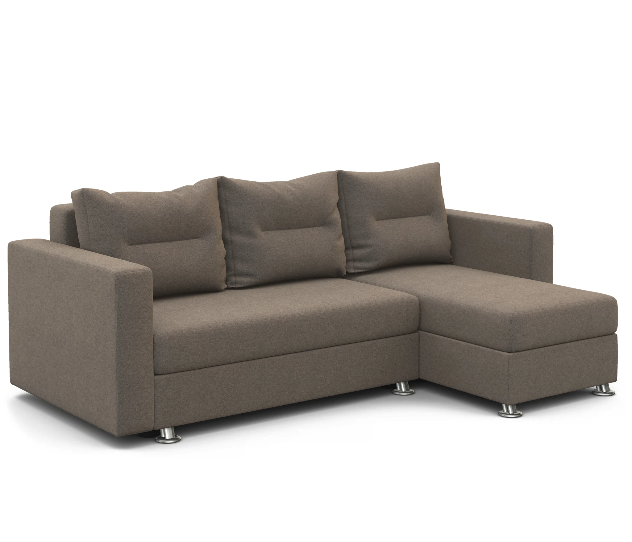 Изображение товара Угловой диван Ария правый велюр светло-коричневый