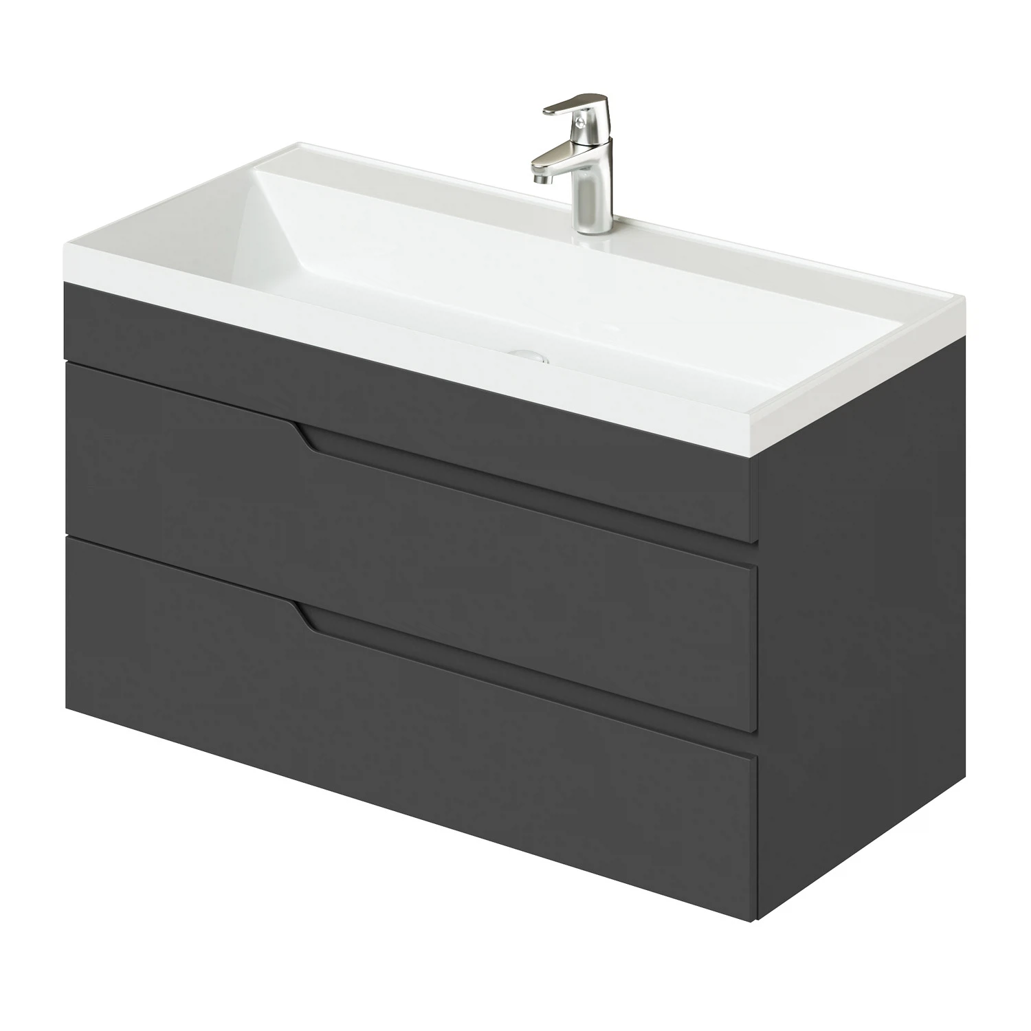 Изображение товара Тумба с раковиной подвесная Итана Sky 100 998х451х520 Графит