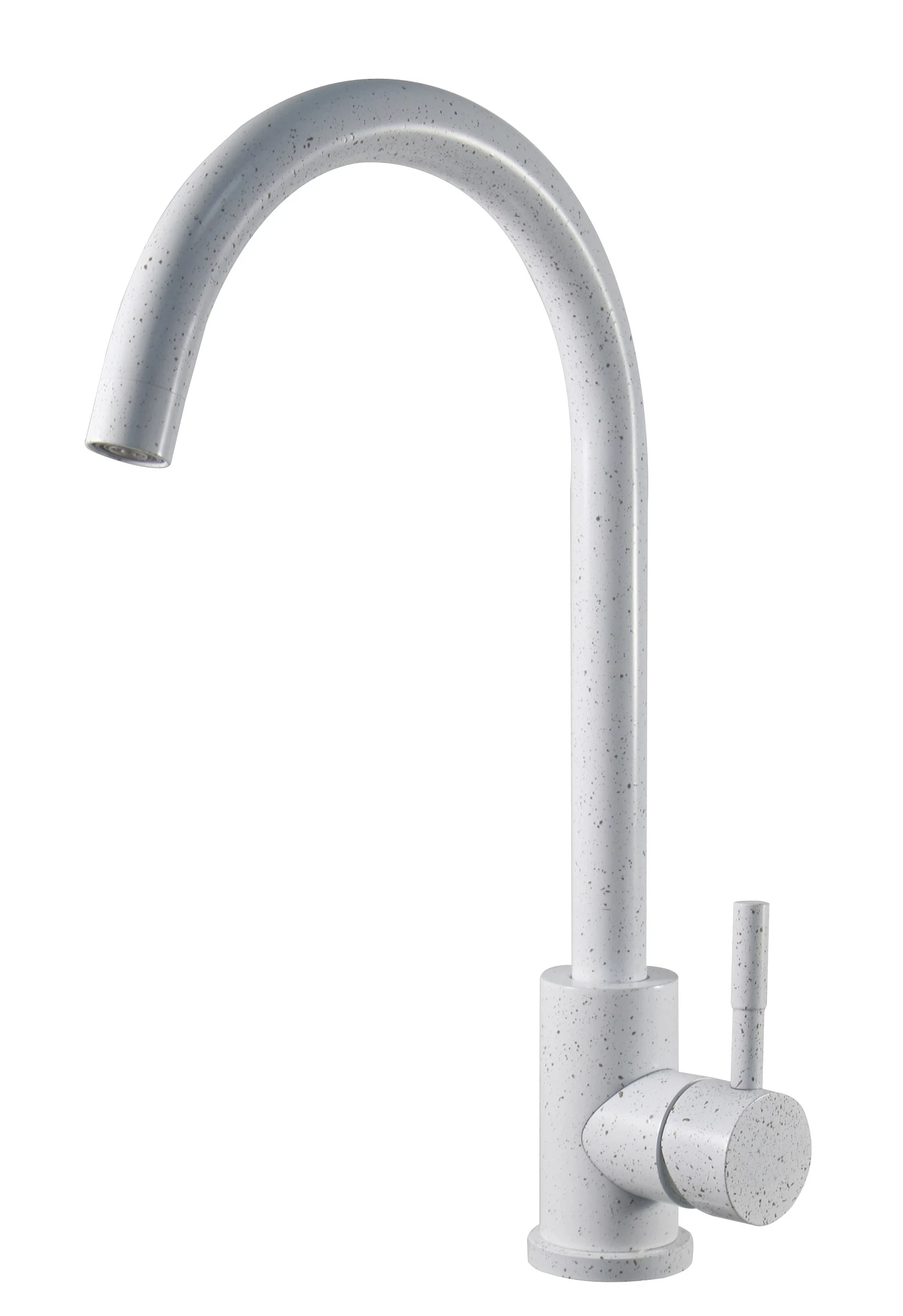 Изображение товара Рычажный смеситель для кухни ESKO KITCHEN белый с крошкой из нержавеющей стали